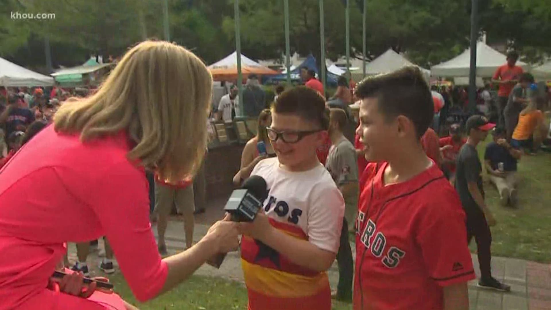 Astros fans showed out for the street festival ahead of the team's home opener at Minute Maid Park.