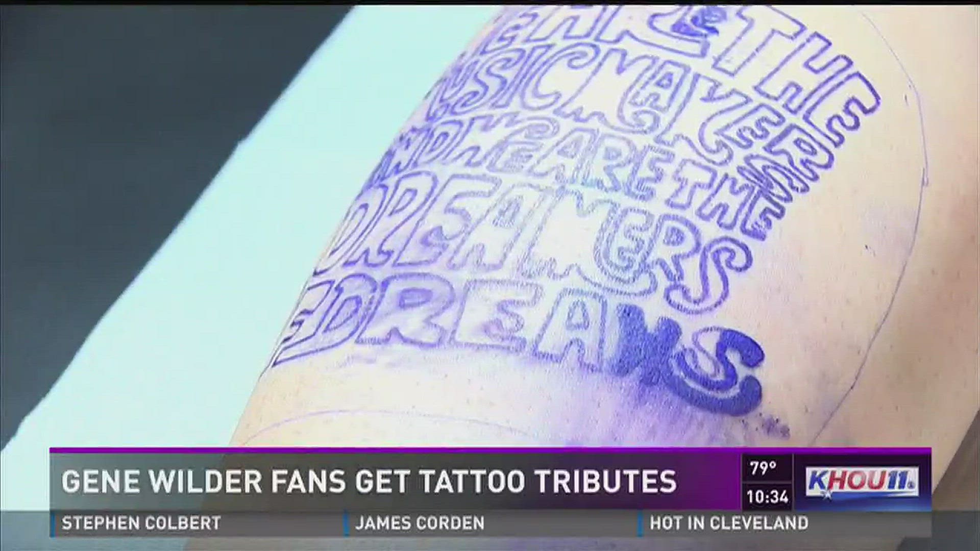 Gene Wilder's death Monday sparked a rush of fans in Houston to get tattoos honoring Wilder's Willy Wonka character.