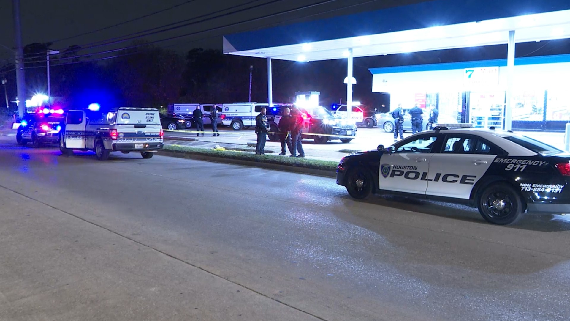 Houston Police Department officials said an officer shot a man on Sunday evening.