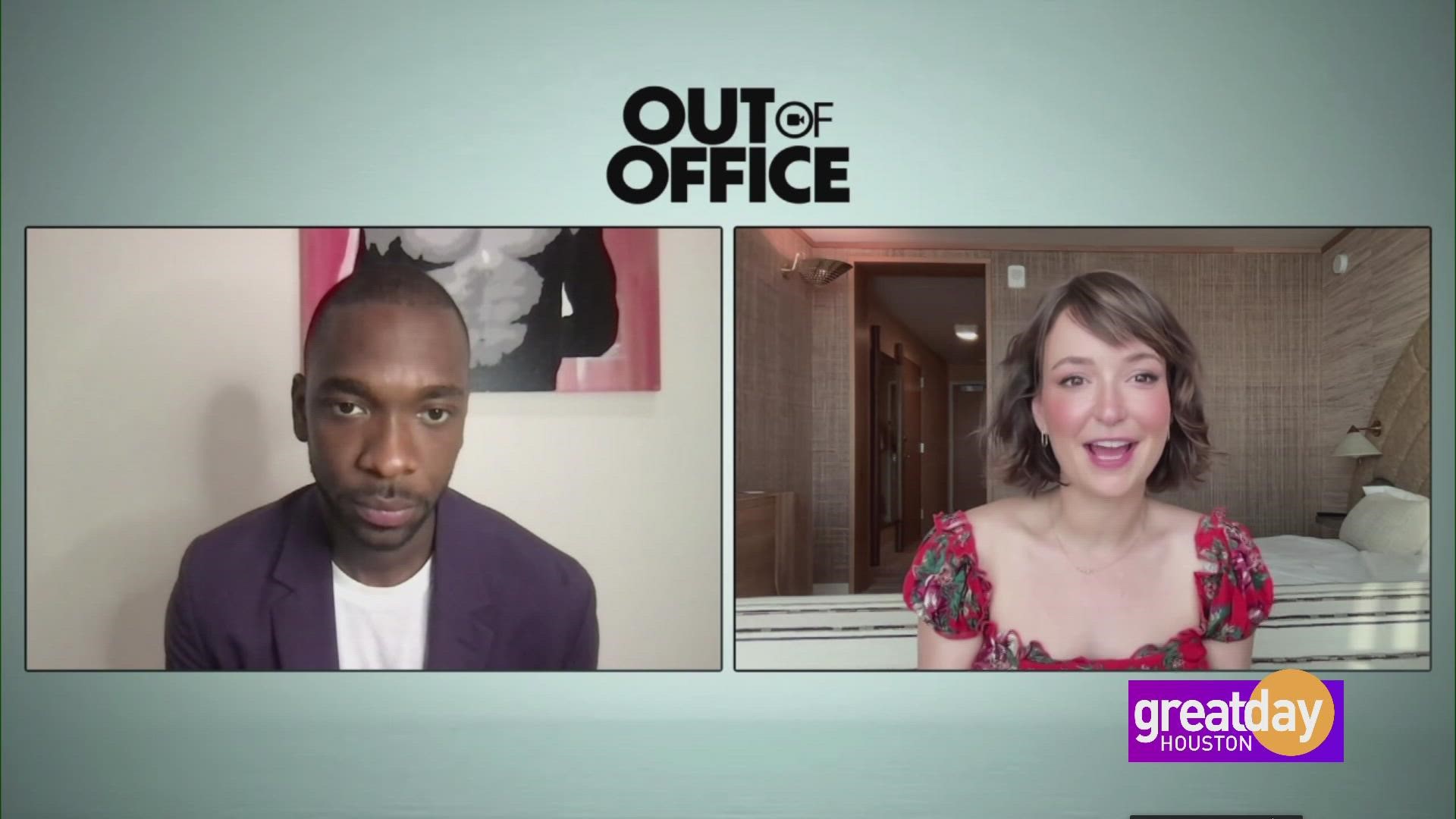 Jay Pharoah and Milana Vayntrub star in the work-from-home comedy "Out of Office"