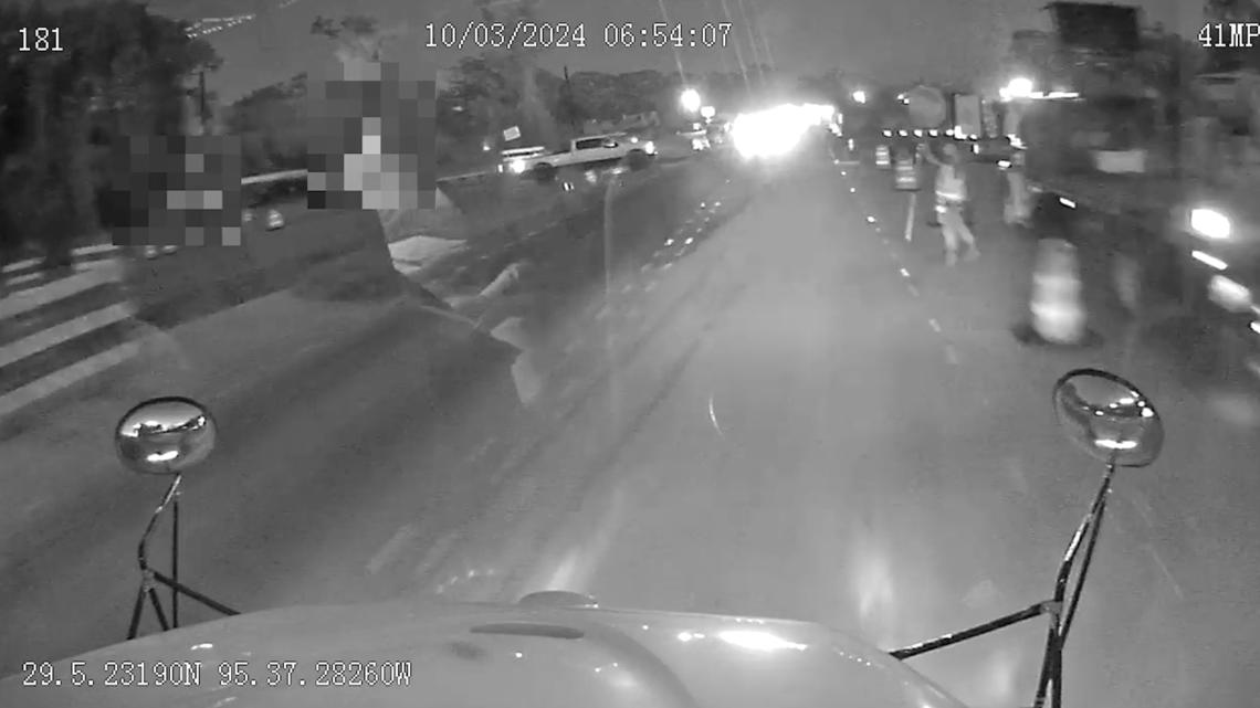 Dashcam video shows moment bus crashed into dump truck | khou.com