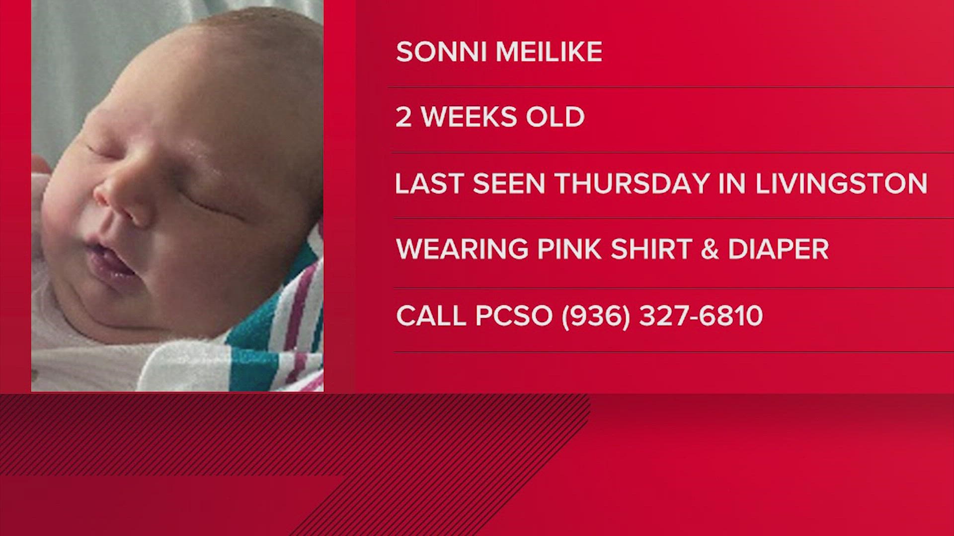 An AMBER Alert has been issued for a 2-week-old who is believed to be with her mother who does not have custody. The newborn was last seen Thursday in Livingston.