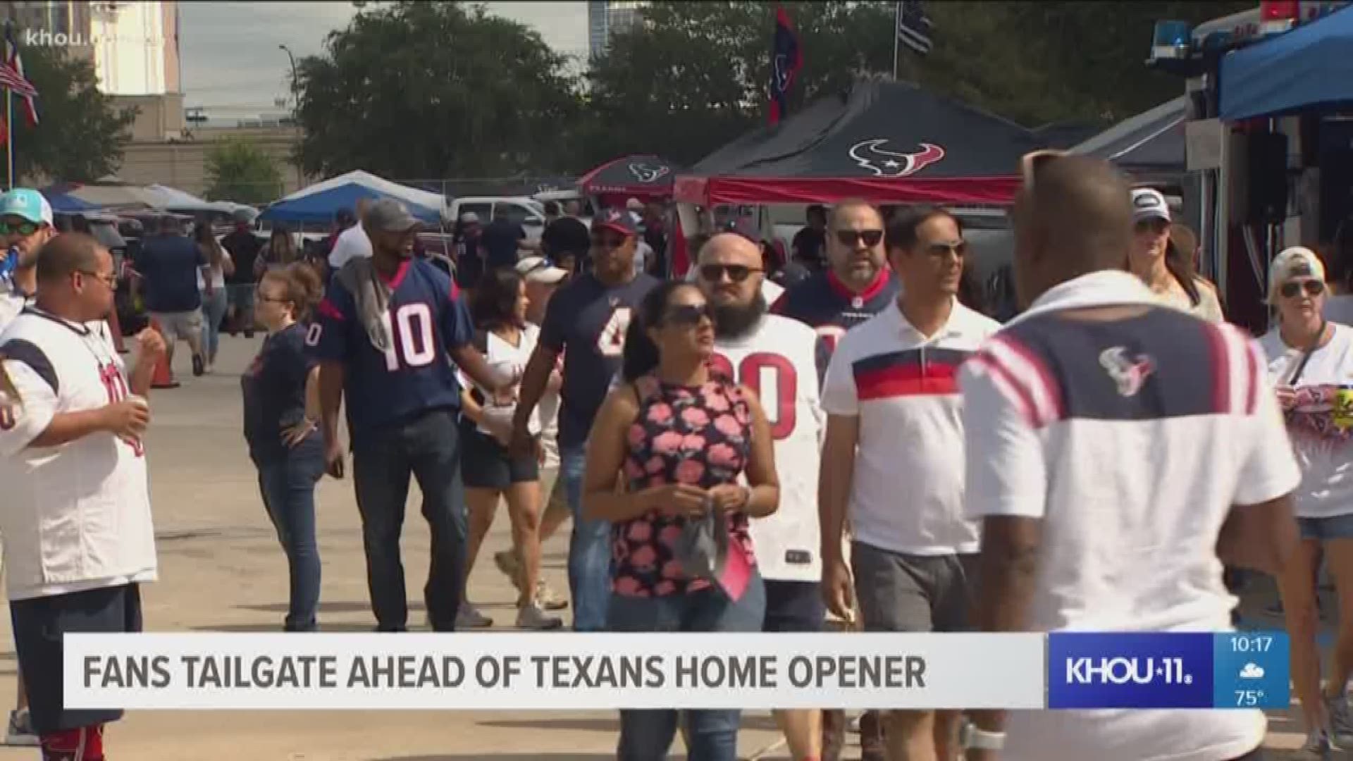 Texans tailgaters determined to have fun despite loss in home opener