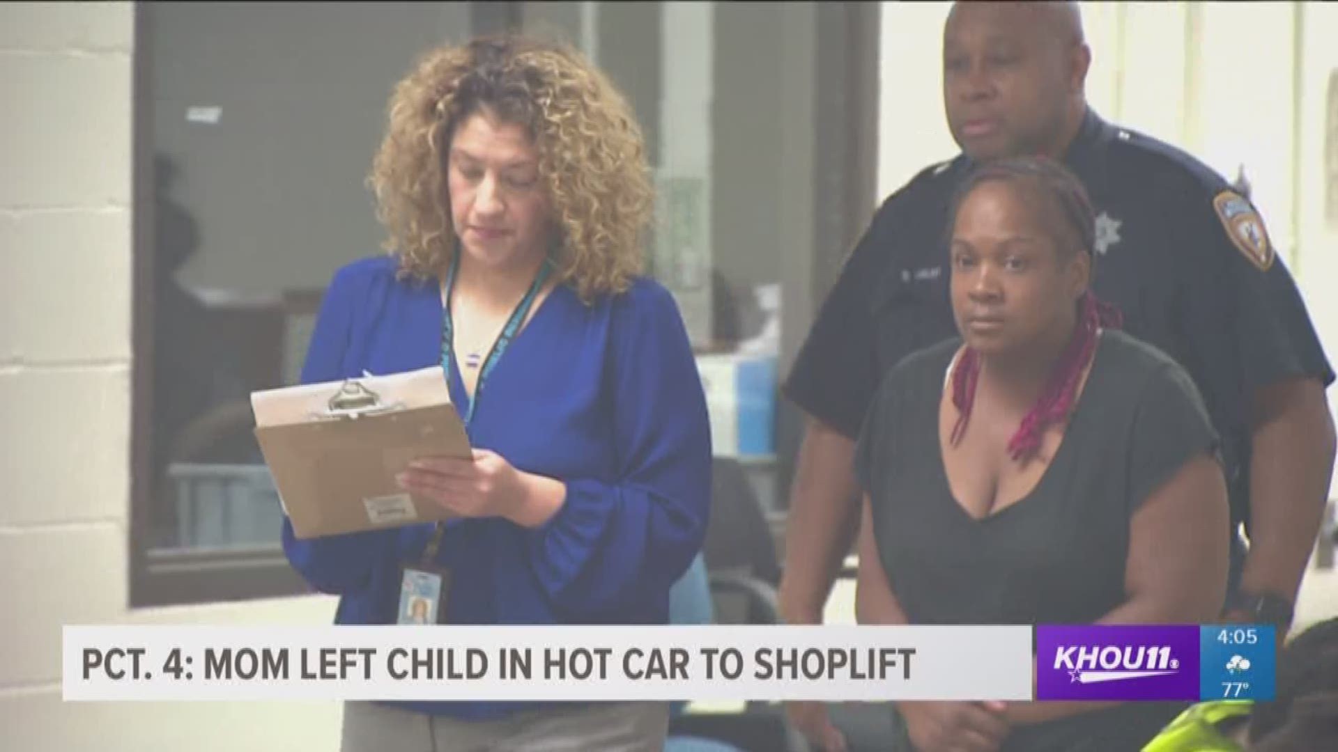 A little boy was rescued by deputies Thursday after he was left in a hot car by his mother who went into a Walmart store to shoplift. 