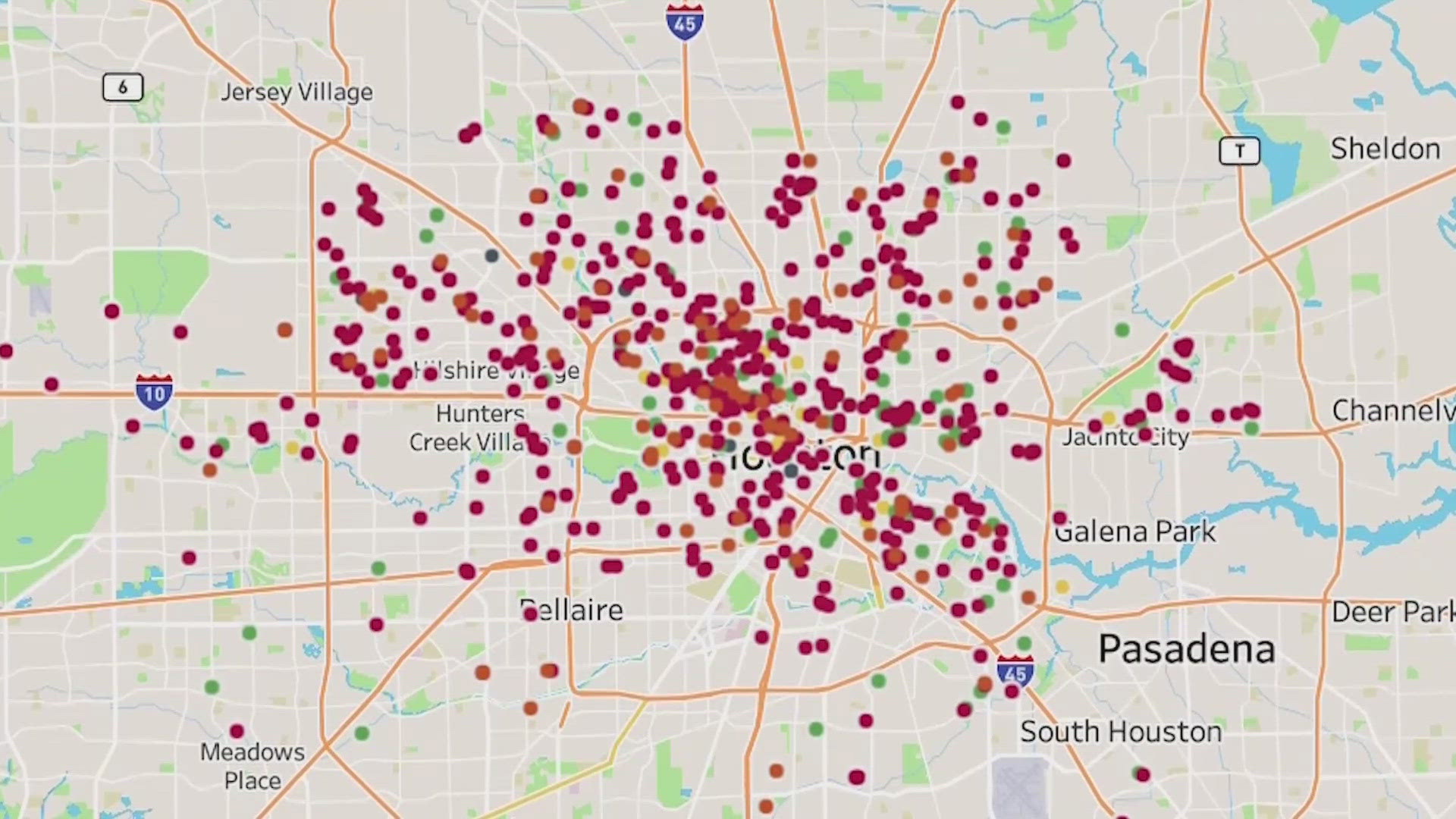 The Heights and neighborhoods northwest of the Heights saw the most 311 service calls.