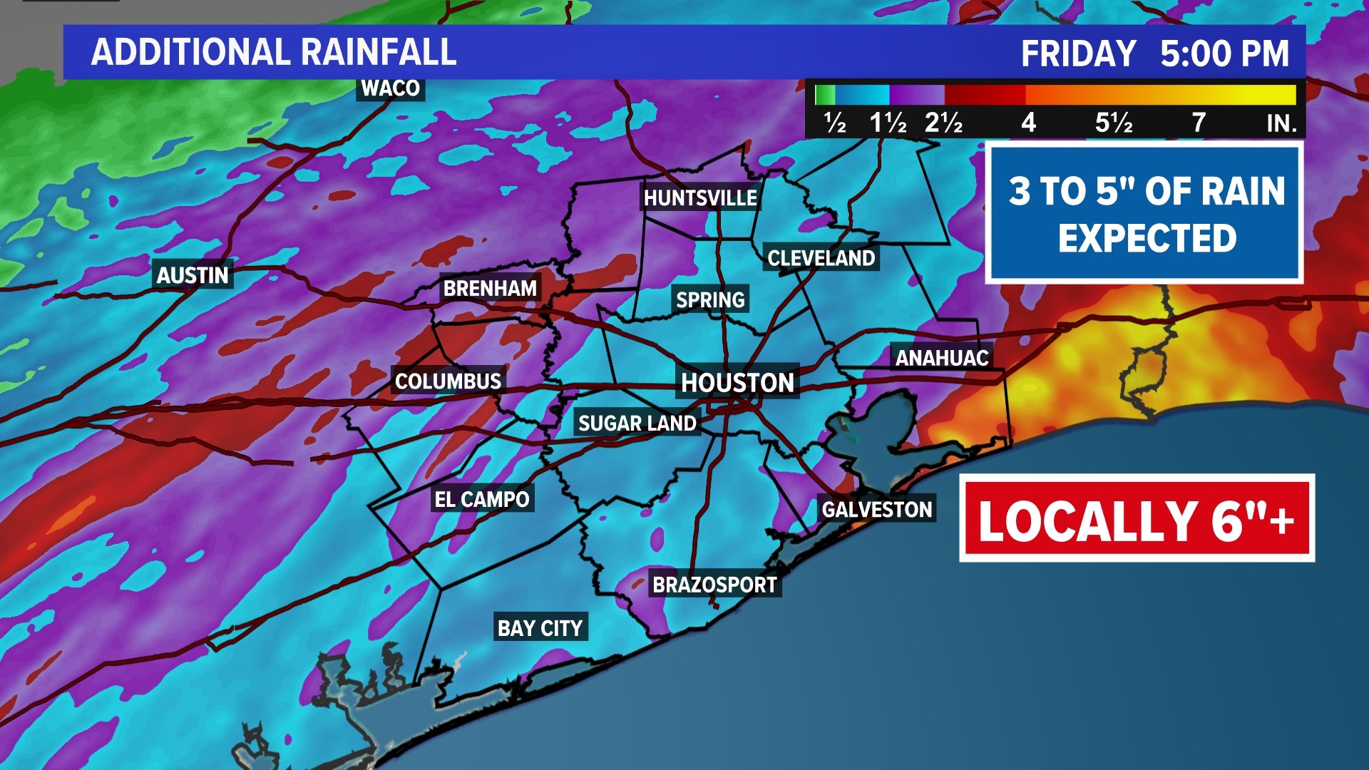 Severe weather Houston Heavy rains, hail, flooding possible