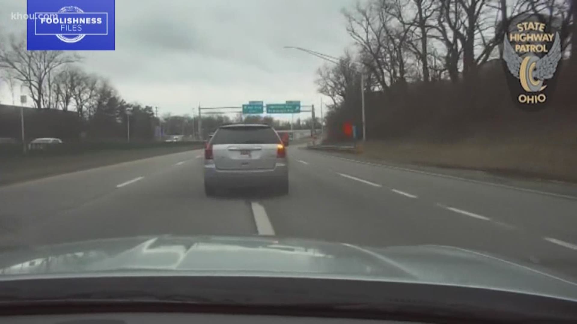 An Ohio State trooper tried to pull over a woman for having dark-tinted windows, but instead of stopping, she took officers on a crazy chase. She told officers she was on her way to work and didn't want to be late.