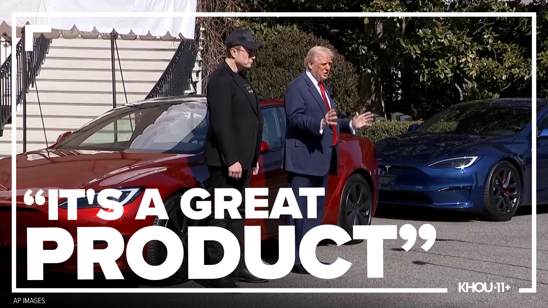 Trump selects a new Tesla on White House driveway to show support for ...