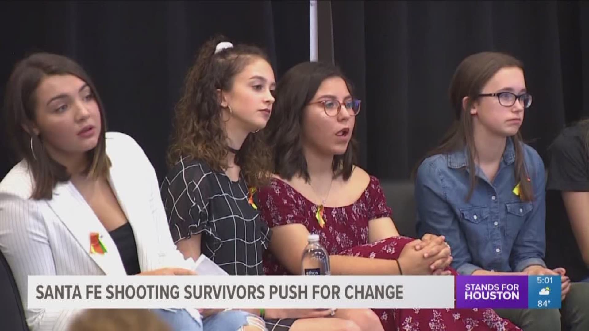 Survivors of the Santa Fe High School shooting are pushing for a change in gun laws and more security at American high schools. 