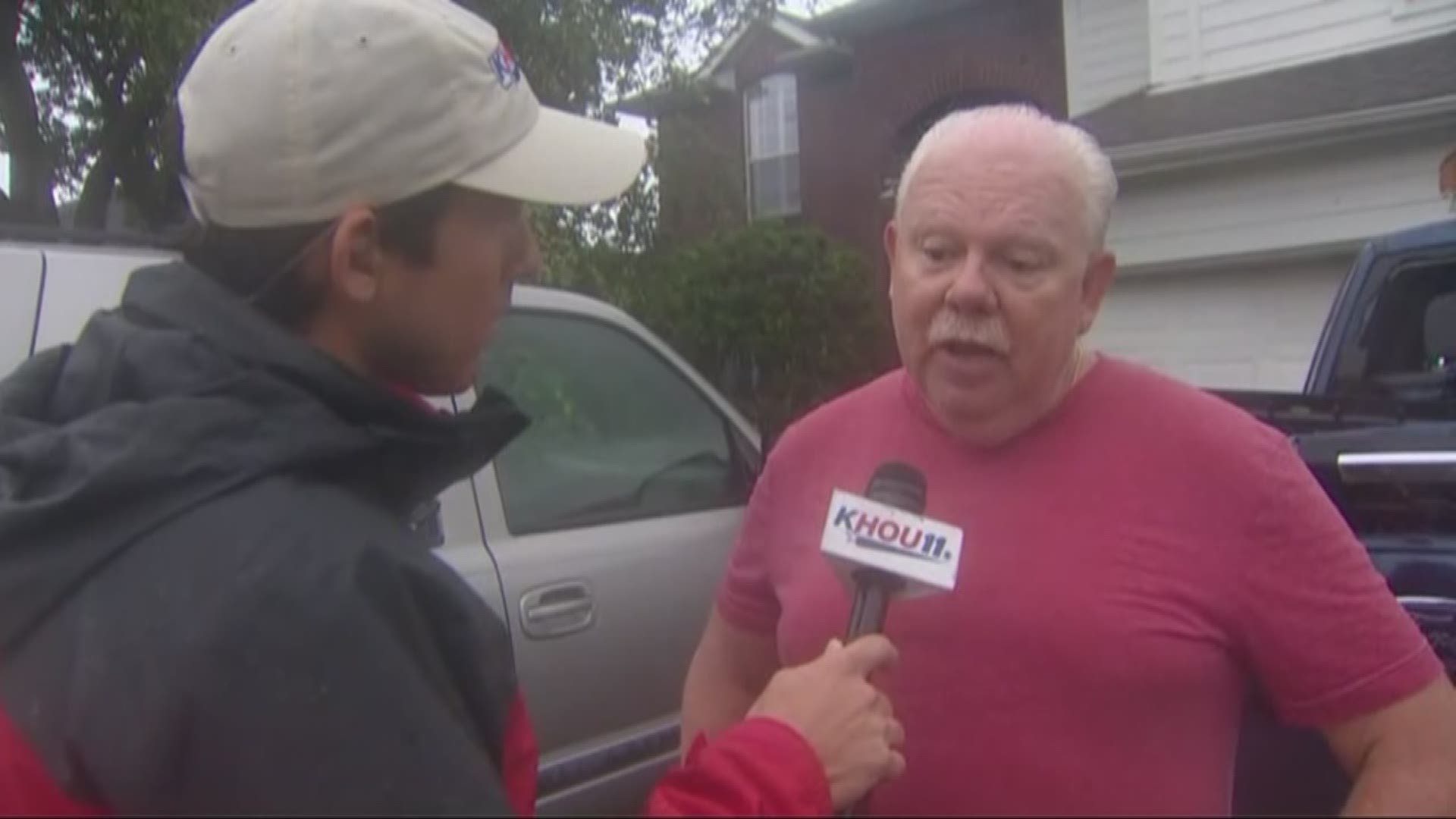 Dale Farmer was at home in the Lone Oak subdivision Sunday when he heard KHOU 11 News say a tornado was in his area. He went outside and saw it was coming right at him. 