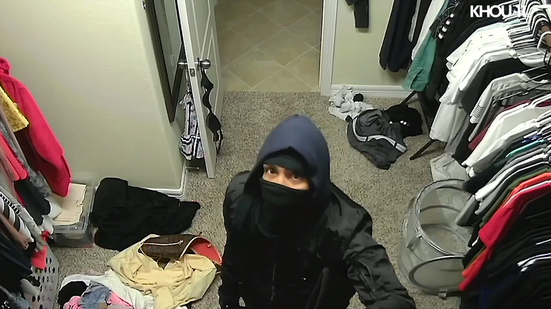 A burglar who knew what he was after was caught on camera rummaging through a closet at a Cypress home last month.