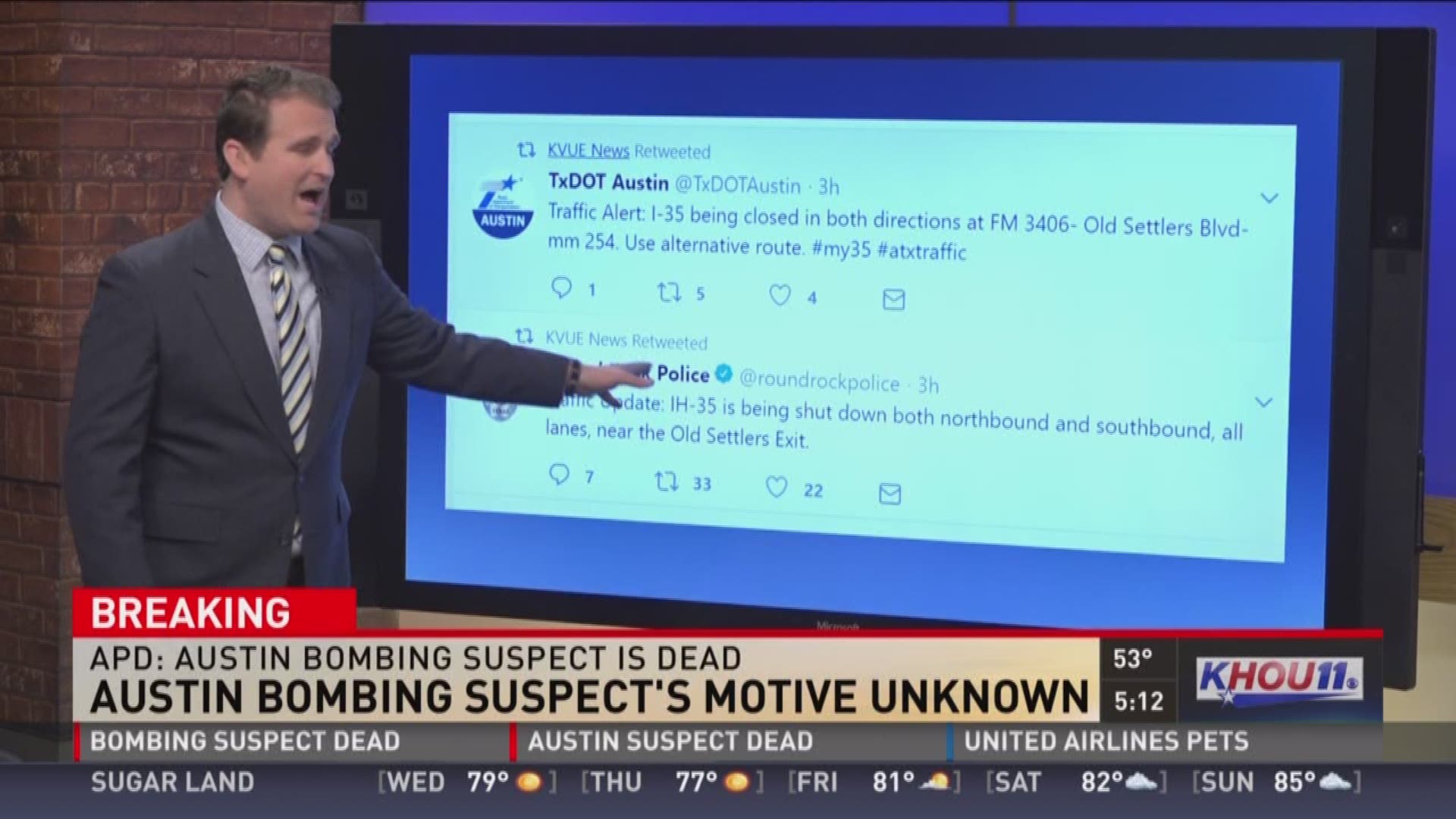 KHOU 11 News This Morning has a timeline of how the suspect's capture and death occurred early Wednesday