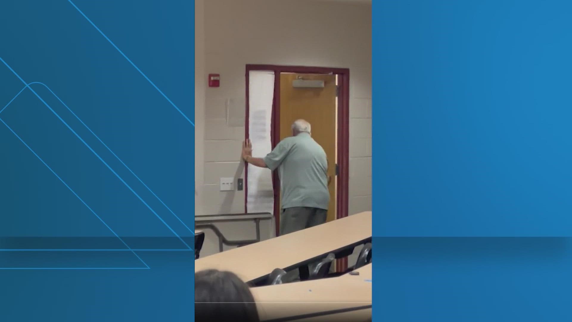 A viral video captured the moment when officers responding to a fake 911 call entered a Heights High School classroom on Tuesday, Sept. 13.