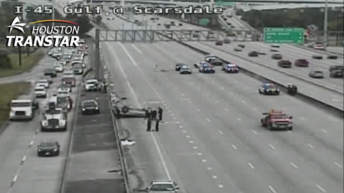 Houston, Texas traffic Fatal crash on the I45 Gulf Freeway
