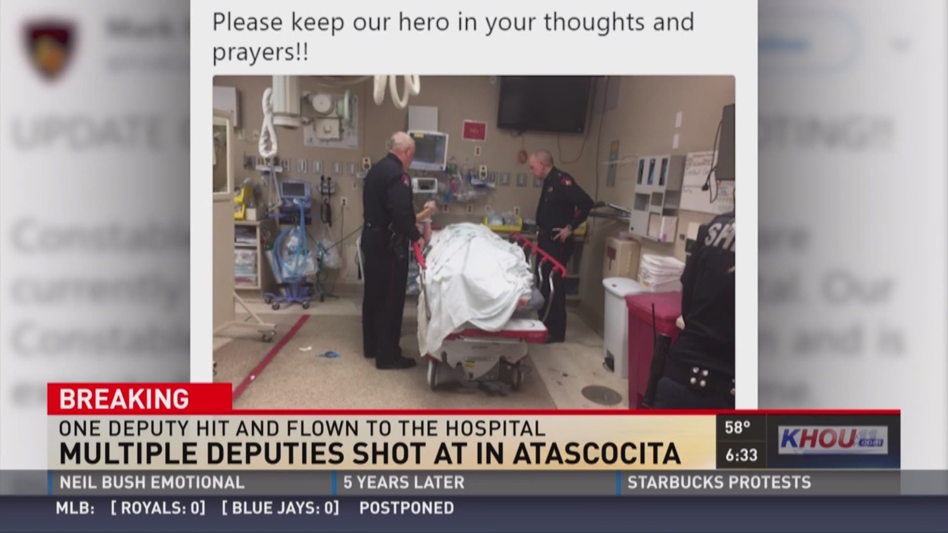A deputy constable was wounded and two others were injured after exchanging gunfire with a suspect after responding to a disturbance in Atascocita early Tuesday.