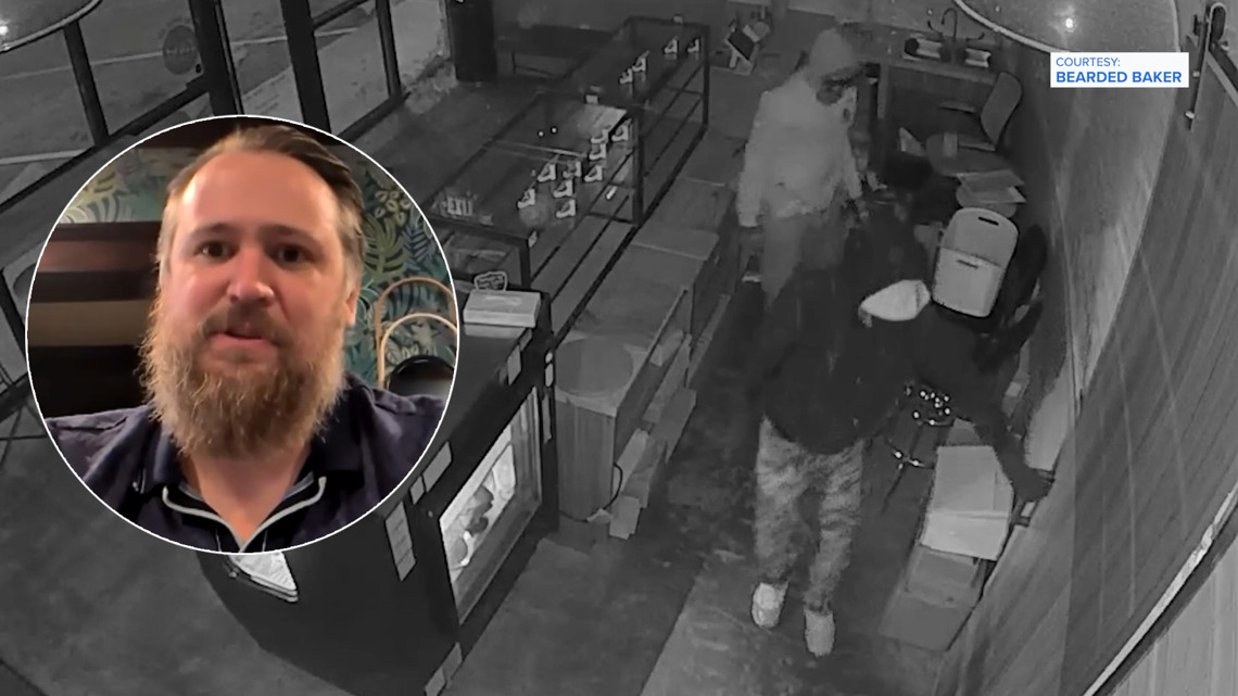 His bakery was just broken into for the third time. His window repair bill was more than what the thieves stole.