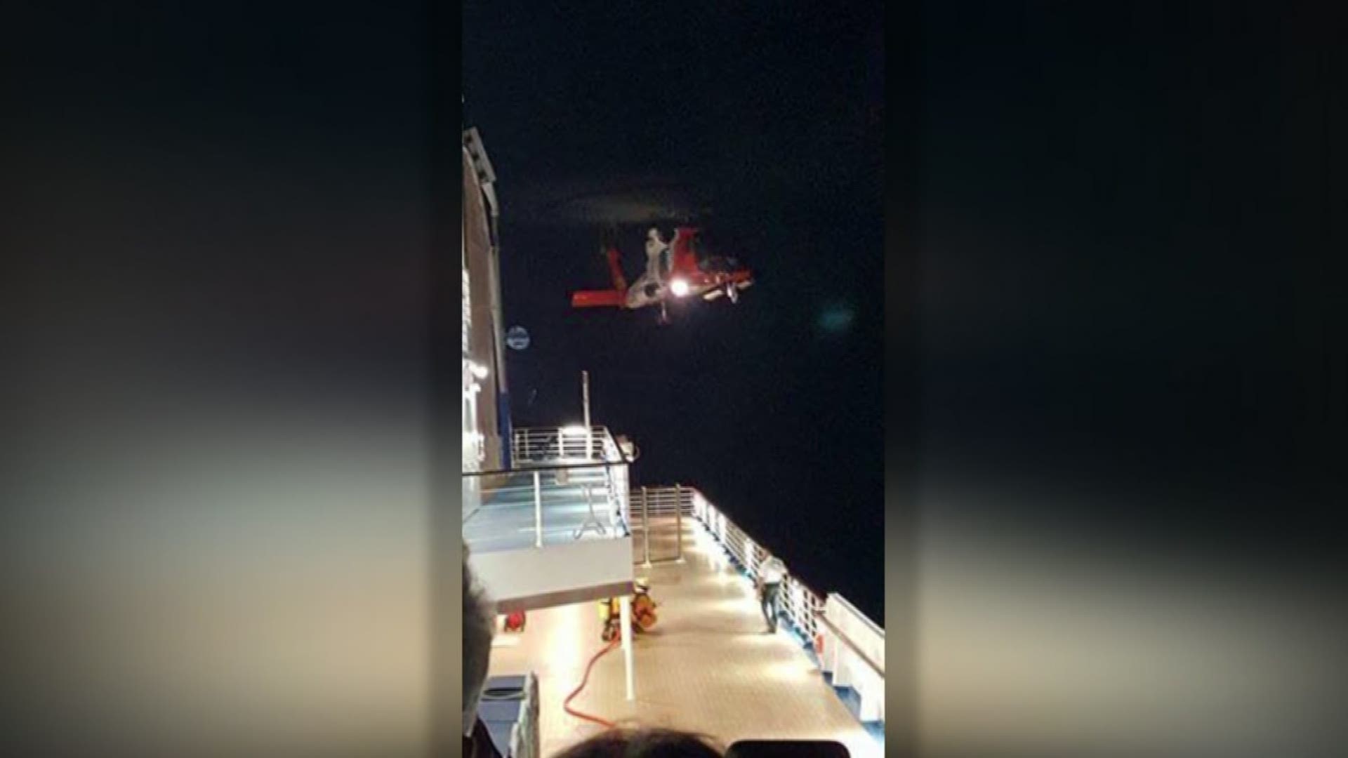 A young girl was airlifted to the hospital after falling from a balcony on board the Carnival Breeze cruise ship.