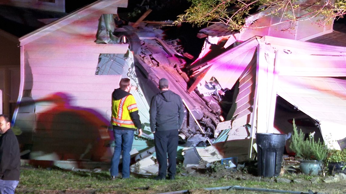 Video: Car crashes into side of garage in Cypress, Texas | khou.com