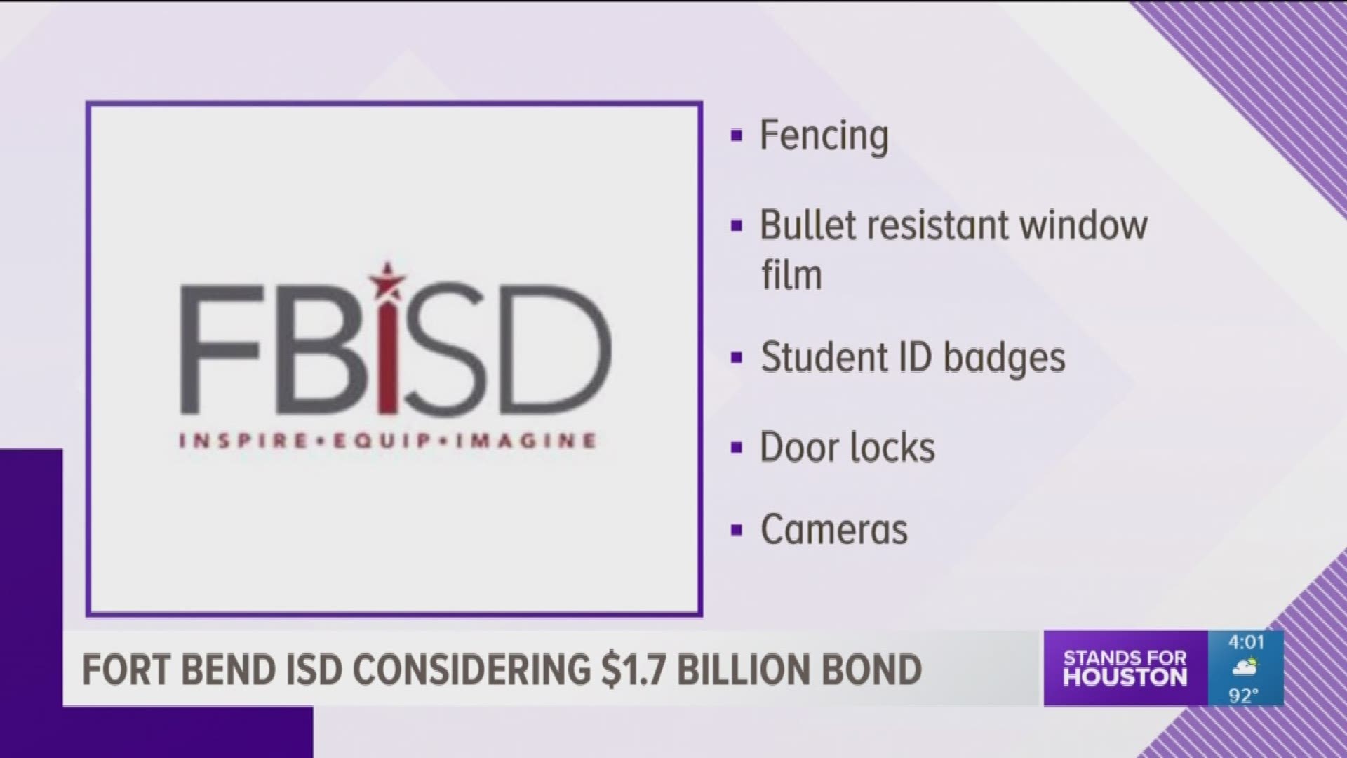 The largest bond referendum in Fort Bend ISD?s history could be on the ballot this November.