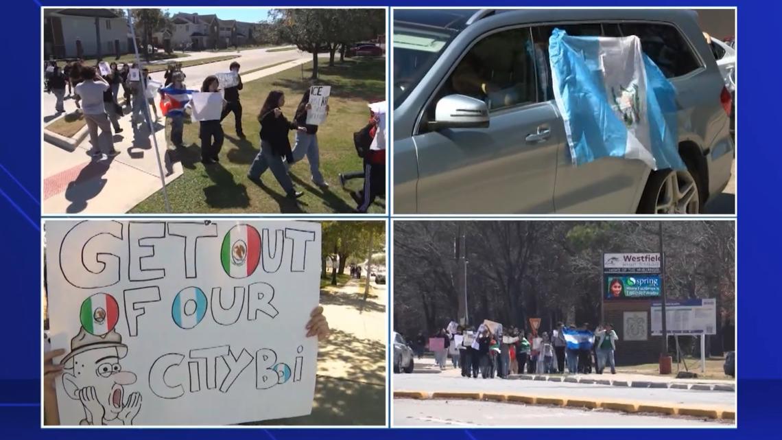 Students at several Houston-area schools stage walkouts to protest ICE ...
