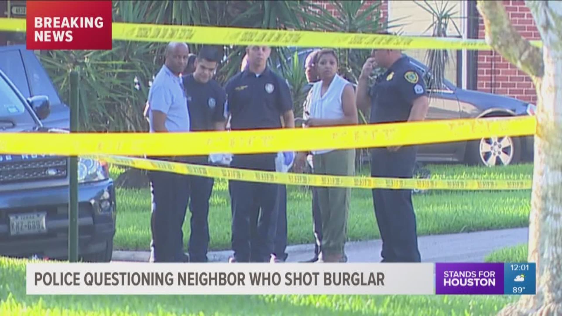 Police say a suspected burglar was shot by a neighbor outside a southeast Houston home on Tuesday morning.