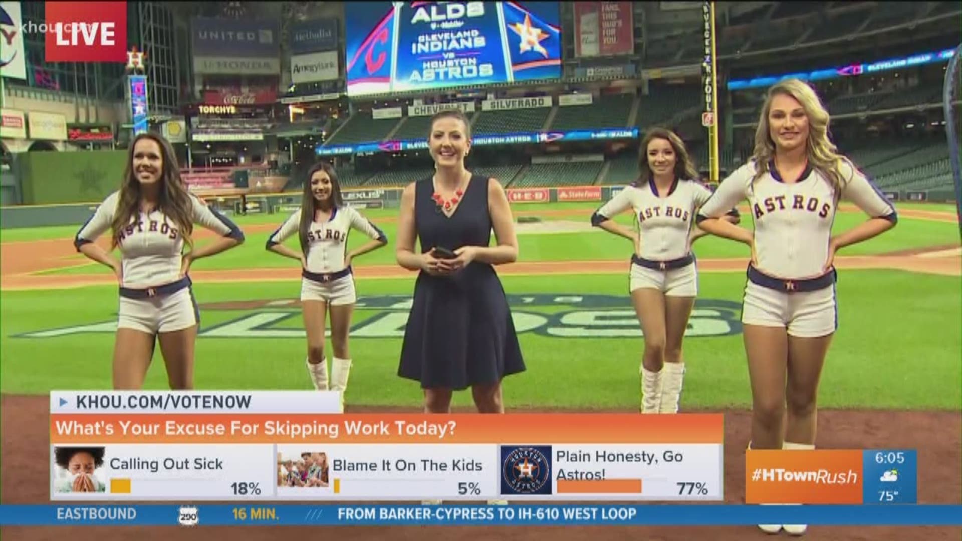 Brandi Smith was out at Minute Maid Park ahead of Game 1 of the ALDS and the Shooting Stars tried to teach her a few dance moves Friday morning.