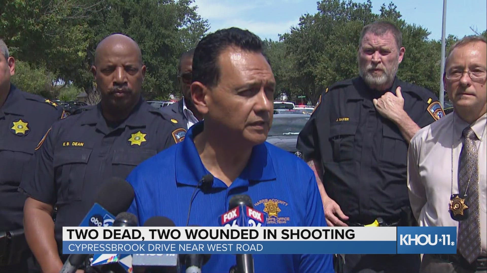 Two people were killed and two others injured in a shooting in northwest Harris County Sunday.