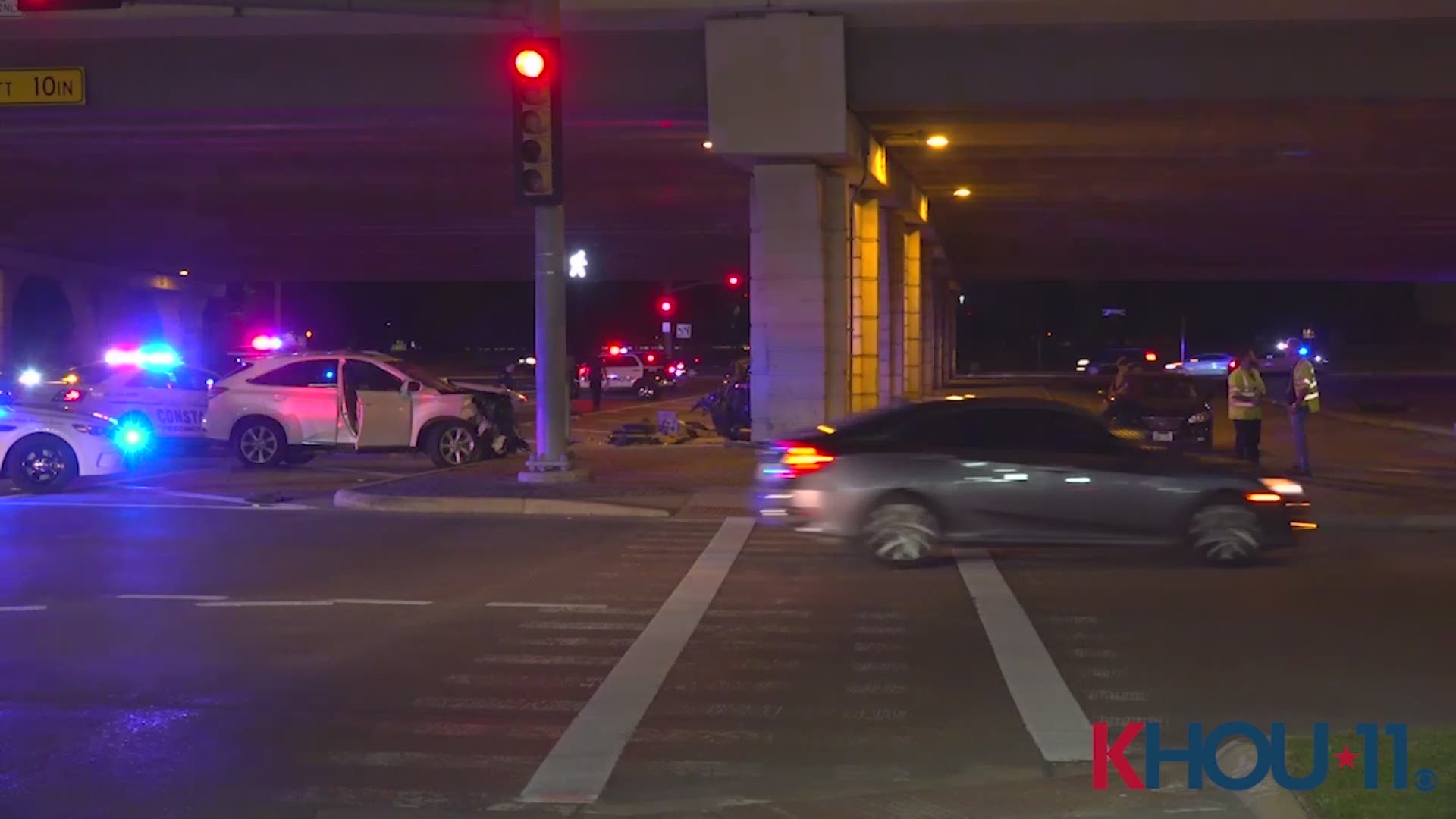 A chase ended in a deadly crash on Eldridge Parkway under the Katy Freeway overnight.