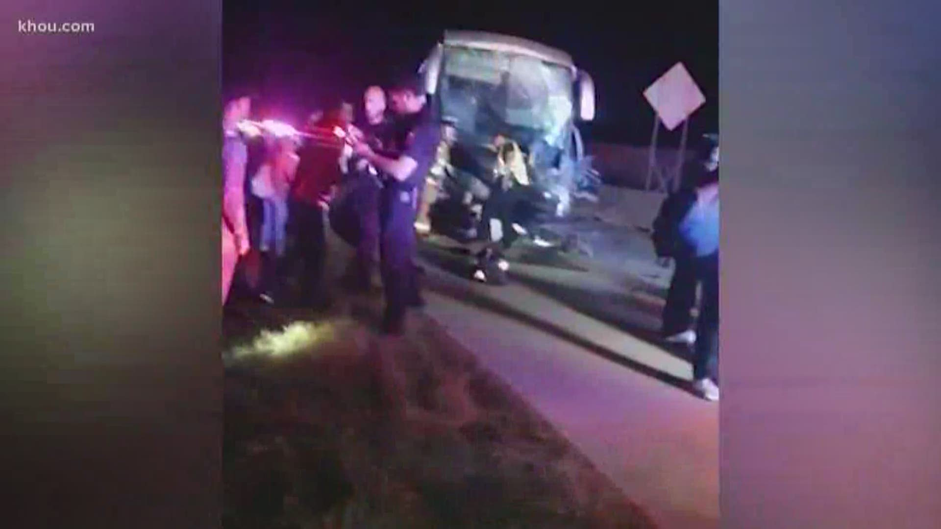 A charter bus crashed into a concrete divider on the Southwest Freeway early Thursday morning, impacting northbound traffic.