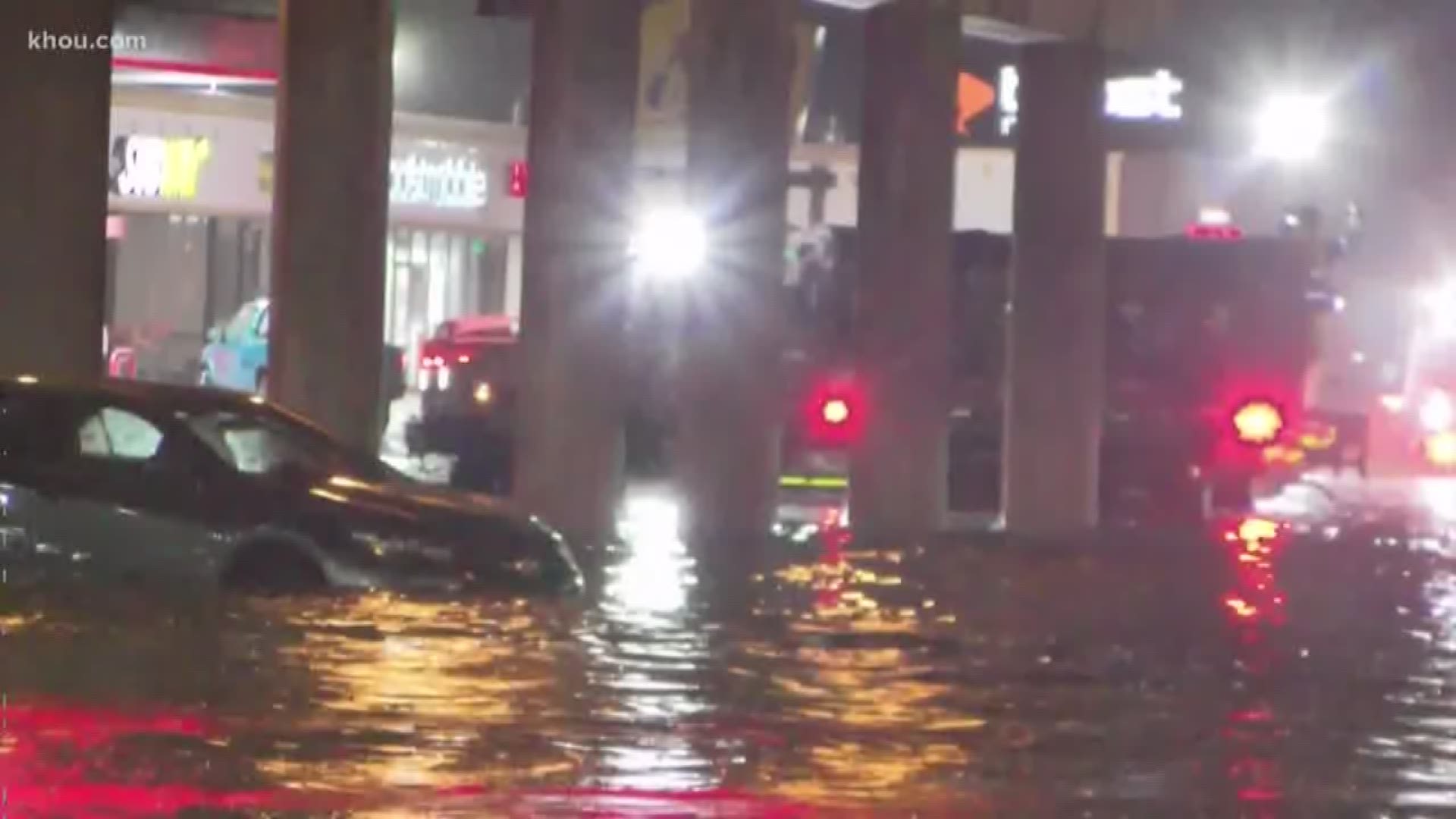 Some drivers were not able to escape the floodwaters from Friday night's thunderstorms. We found several cars stalled out in the middle of the street as the water subsided.