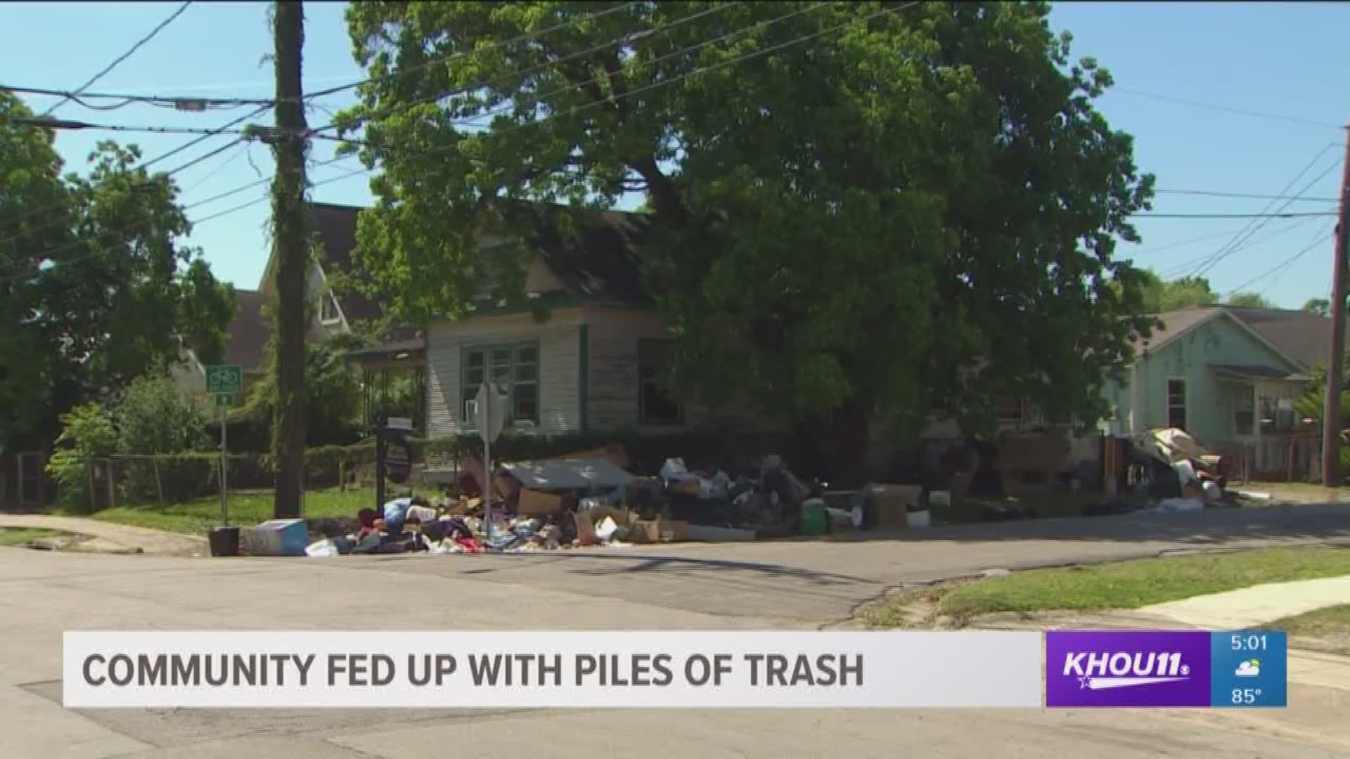 Neighbors are furious after residents left a huge pile of trash on a street in the 2nd Ward when they moved out of their home. 