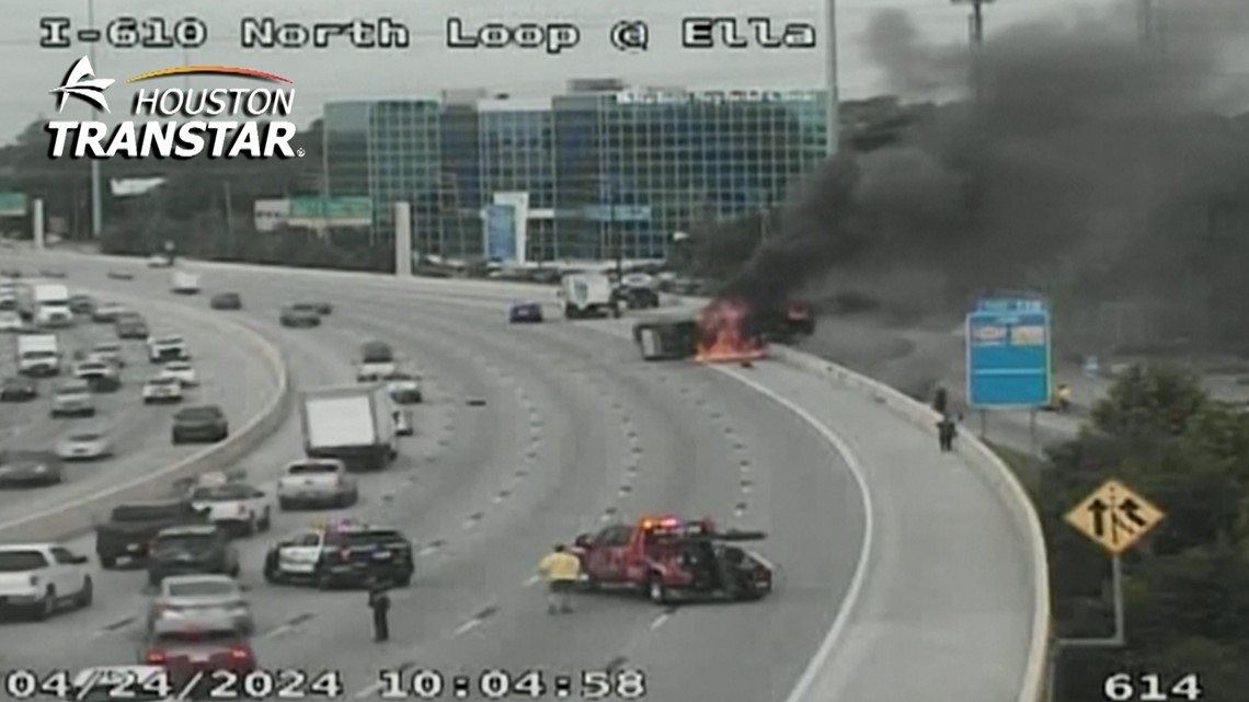 Houston traffic: Box truck catches fire on North Loop near Ella - Vimarsana News
