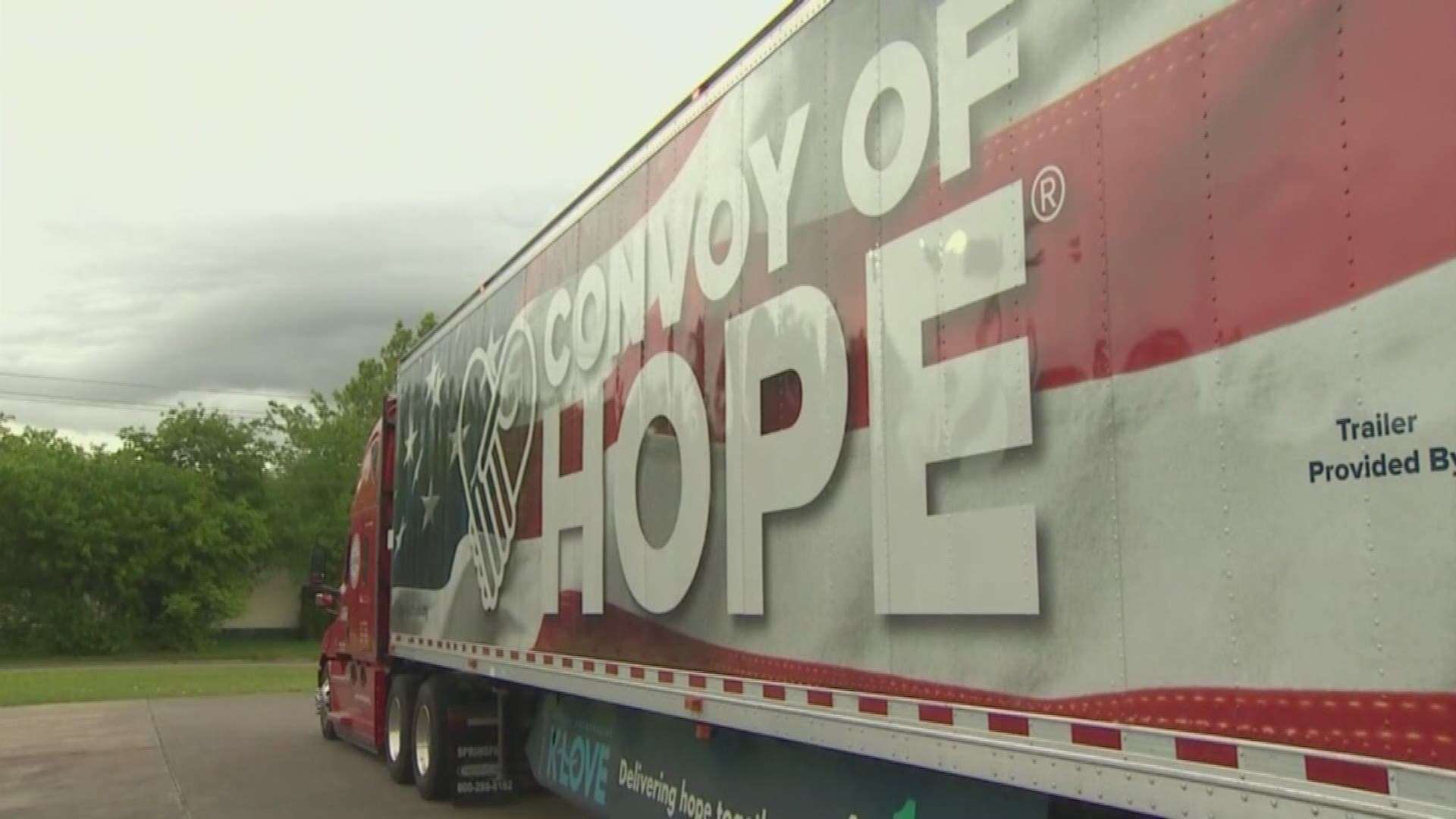 Some local churches are among those helping out those in need this weekend with a truckload of food. The convoy of hope has pulled into Rosenberg with an 18 wheeler full of groceries. They'll be given away Saturday. They say so many people in that part of Fort Bend County are still suffering after Hurricane Harvey.