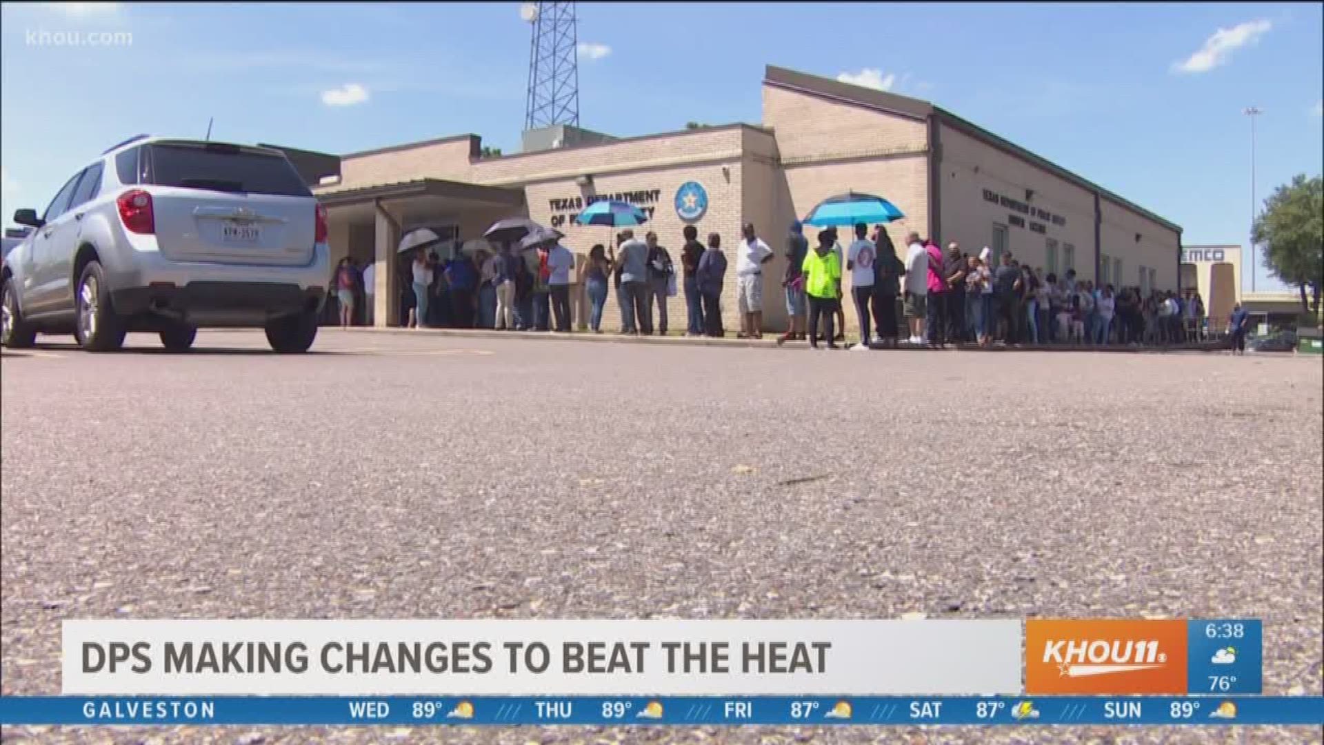 It's tough to spend anytime outside this time of year, and that can make a trip to the DPS, painful. Especially if you're like the folks standing in line outside, under the scorching sun. Now, the Texas Department of Public Safety is worried about people'