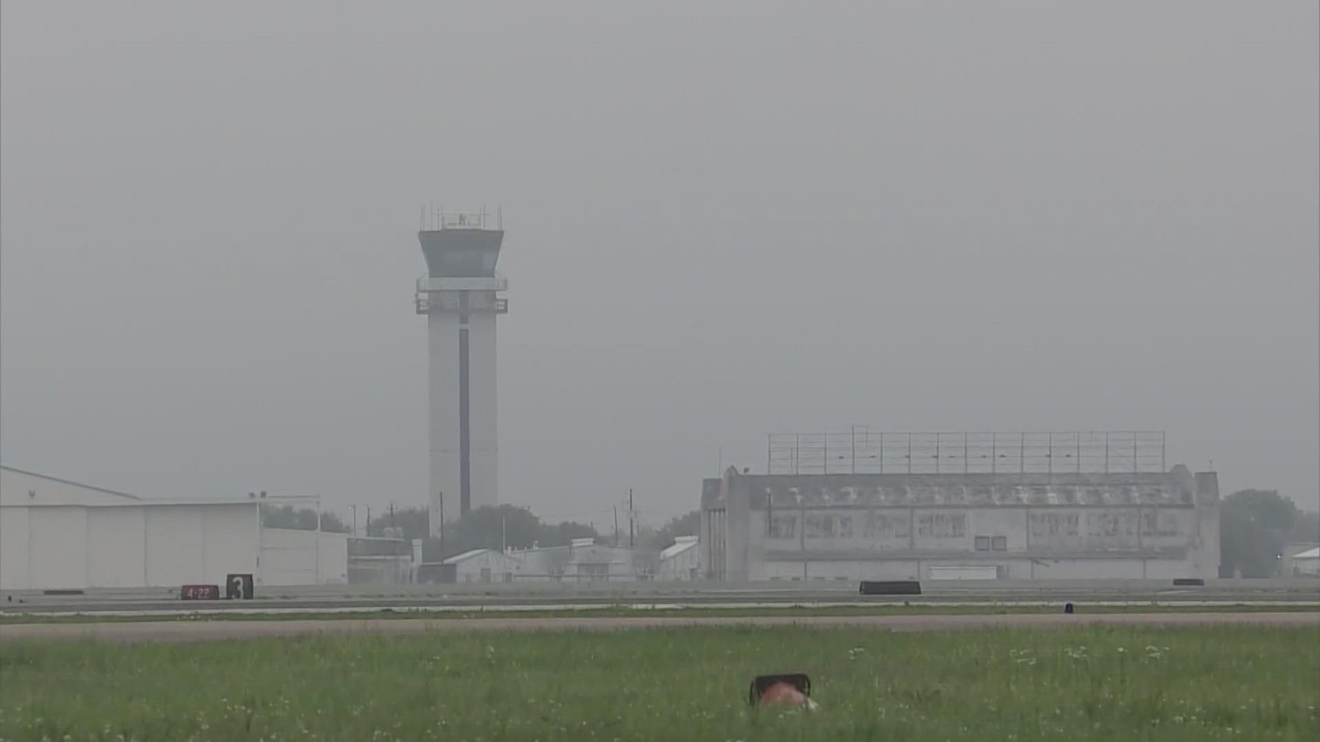 Runway lights out at Hobby Airport ground stop in progress