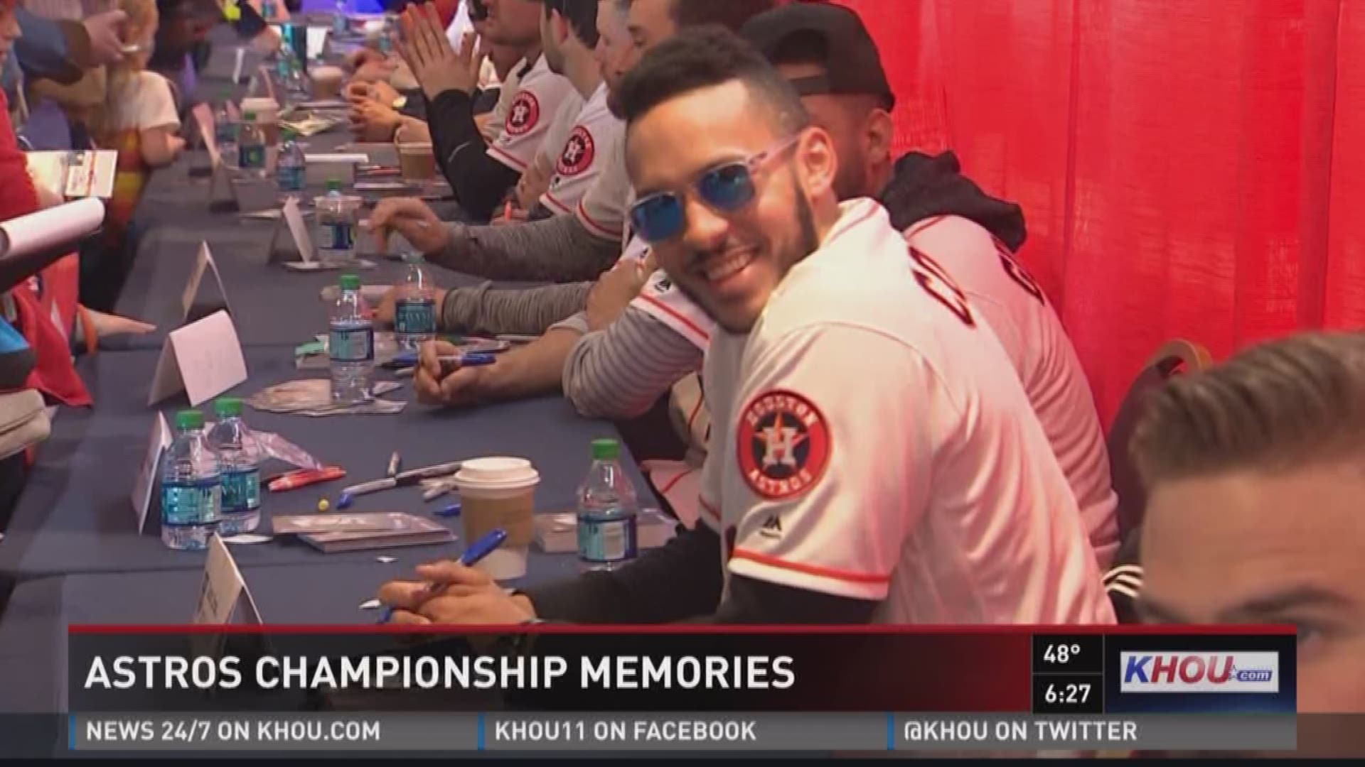 KHOU 11 sports reporter Daniel Gotera caught up with AJ Hinch and some of the Astros World Series Champs at the annual Fan Fest on Saturday at Minute Maid Park.