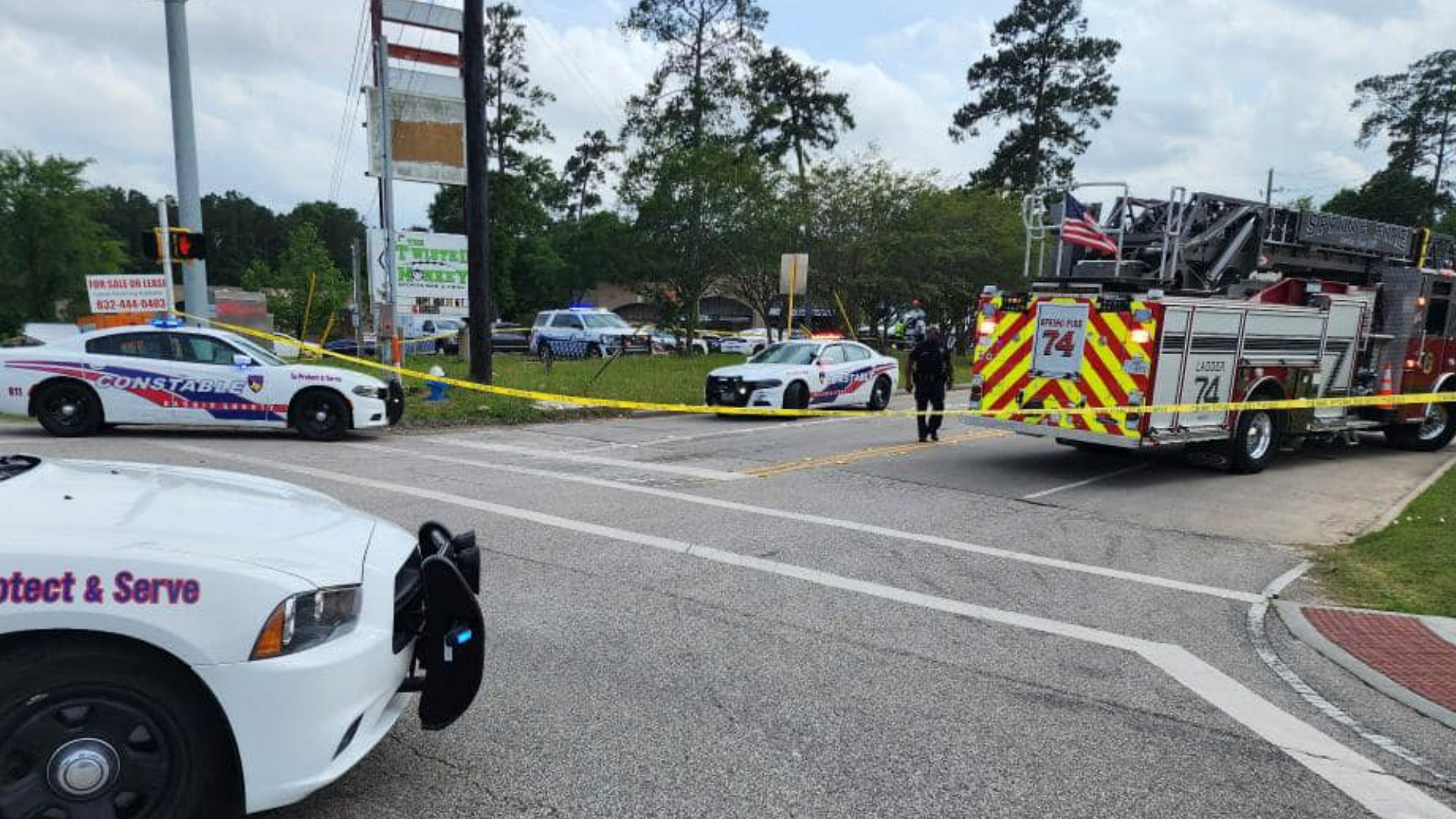 A man was barricaded inside his northeast Harris County apartment complex after a deadly shooting on Wednesday, Constable Mark Herman said.