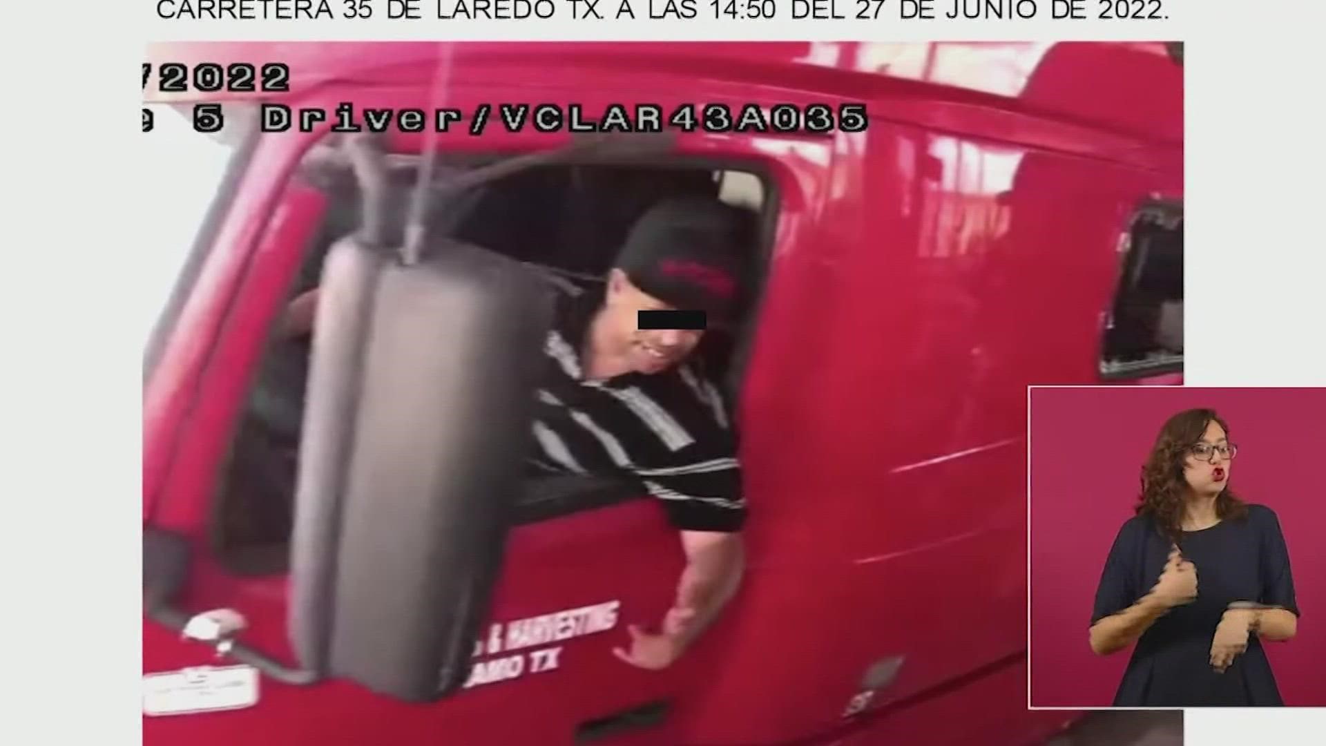 Investigators say 45-year-old Homero Zamorano, from Pasadena, pretended to be one of the injured migrants but video shows him driving the truck.
