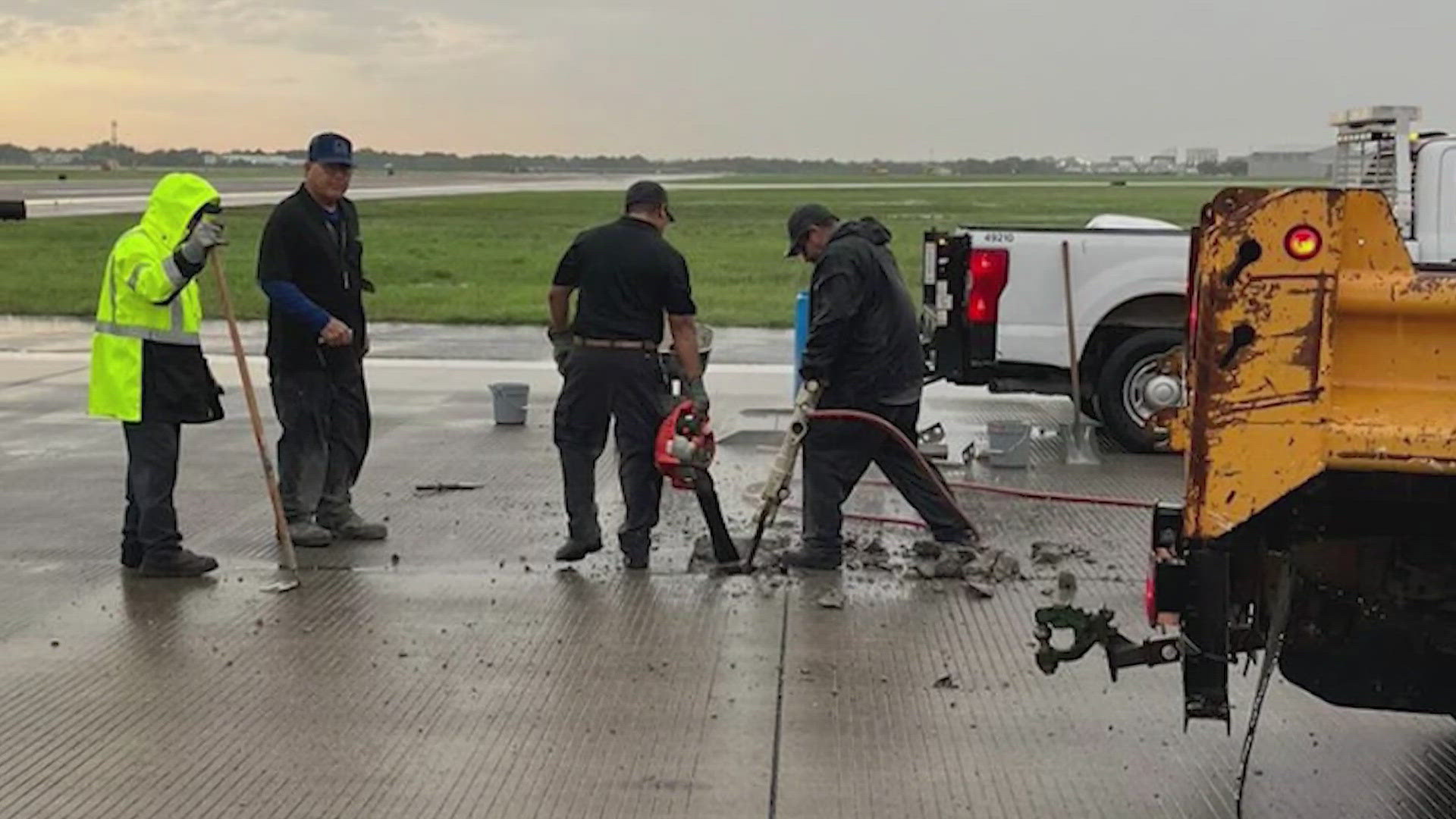 On Monday, a lightning strike led to a ground stop at one of Houston's major airports.