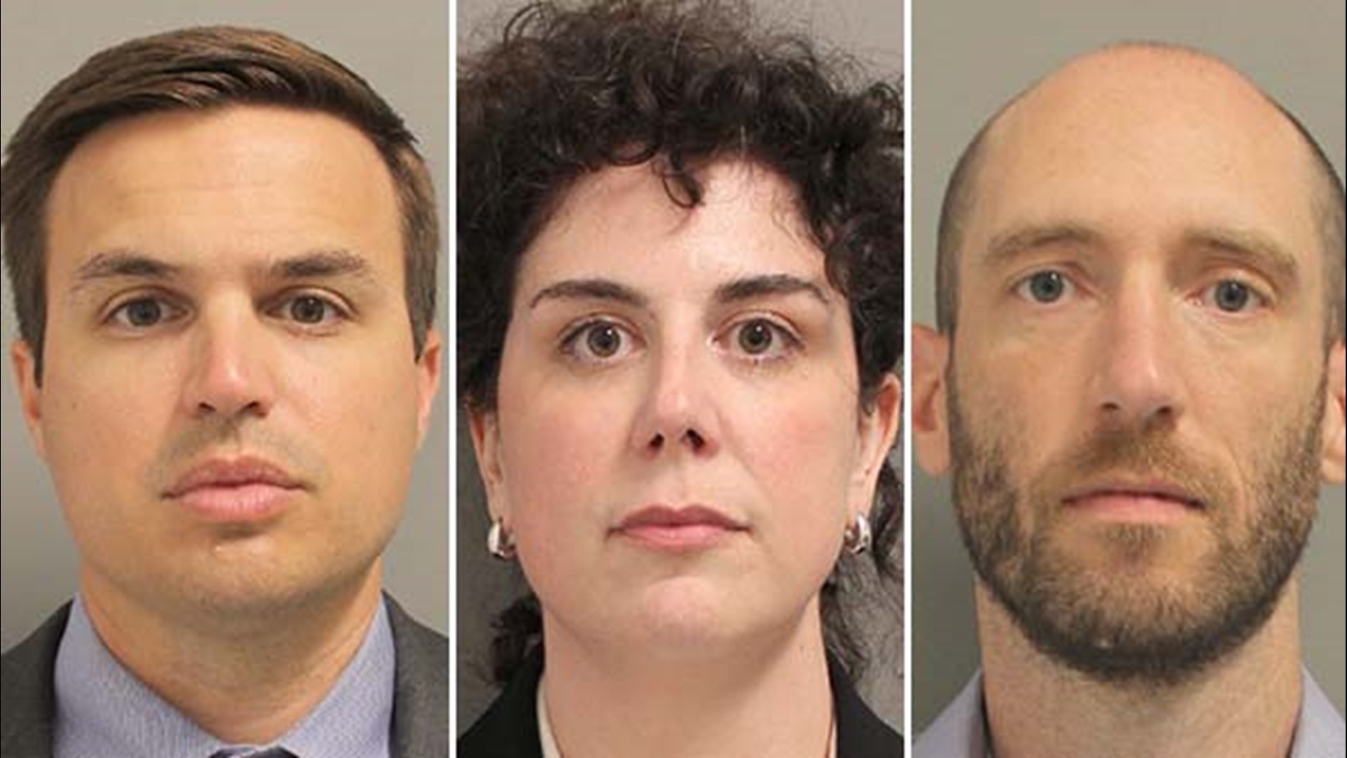 Alex Triantaphyllis, Wallis Nader and Aaron Dunn appeared in court today on charges of misuse of official information and tampering with a government record.