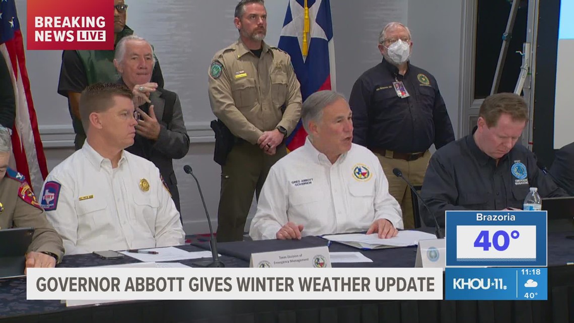 Gov. Abbott gives update on winter weather across Texas | khou.com