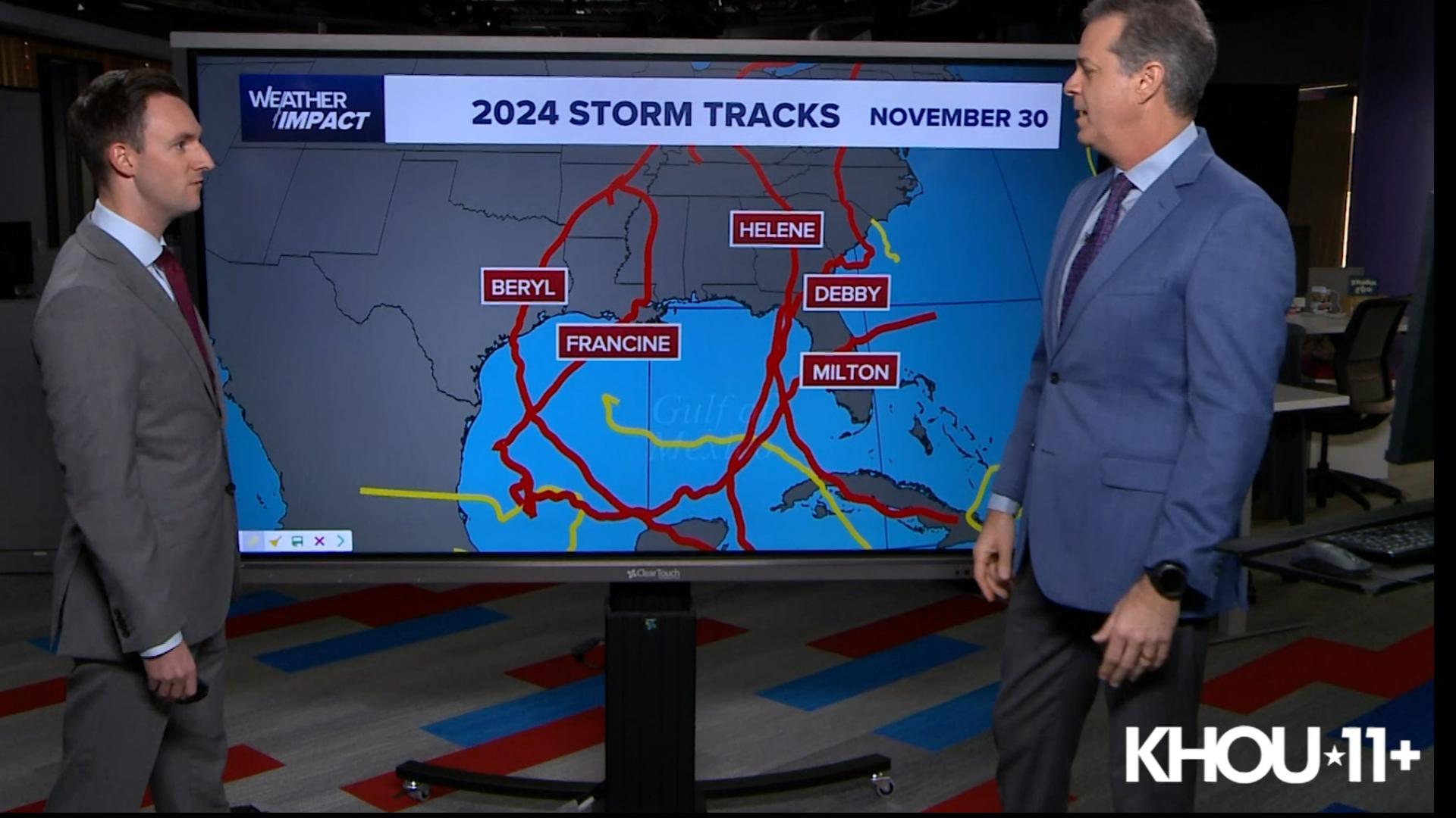 Multiple hurricanes made landfall in the Gulf, including Beryl. Chief meteorologist David Paul and meteorologist Pat Cavlin have a look back.