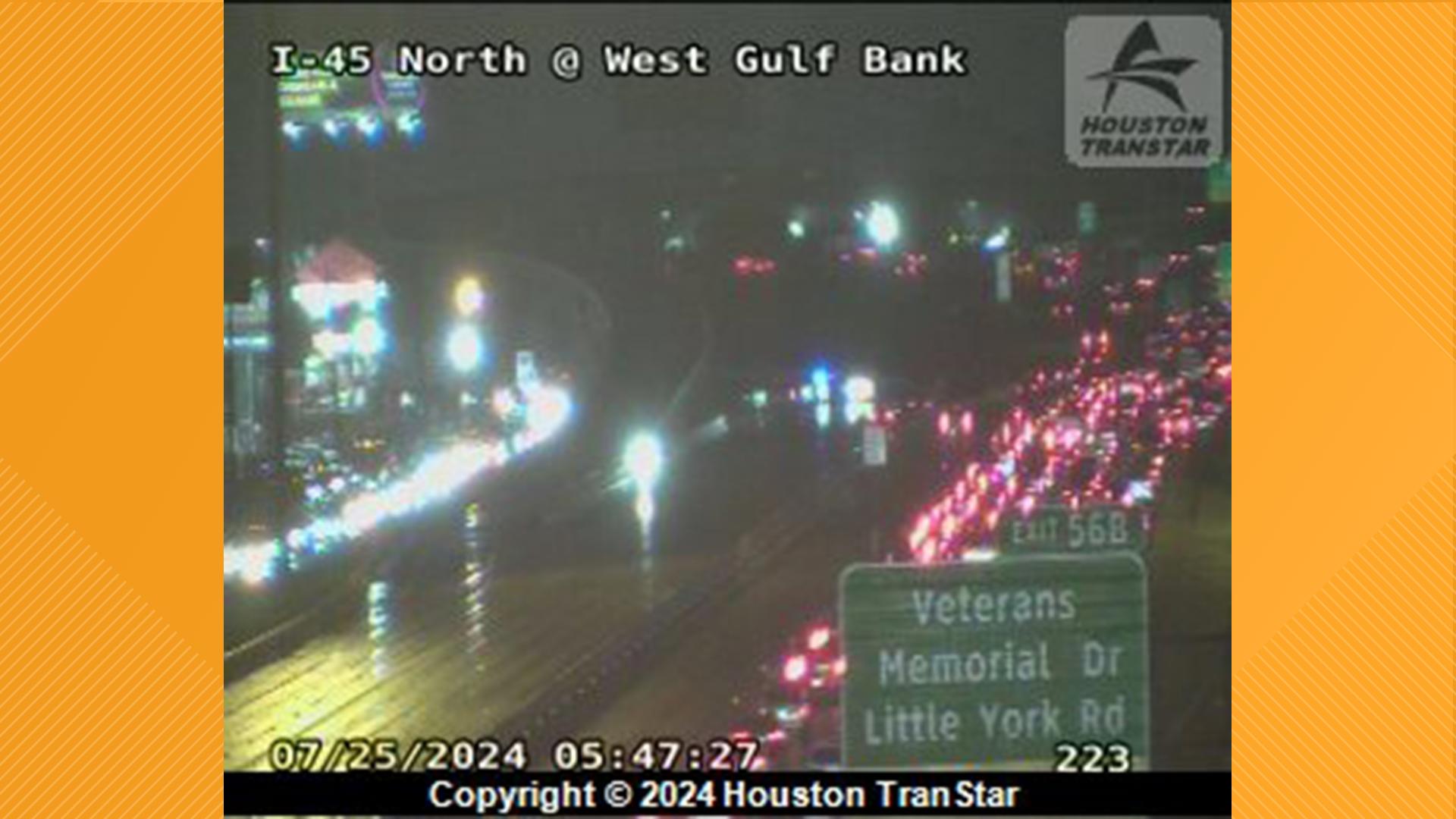 I-45 North closure: Crash shuts down North Freeway at Gulf Bank | khou.com