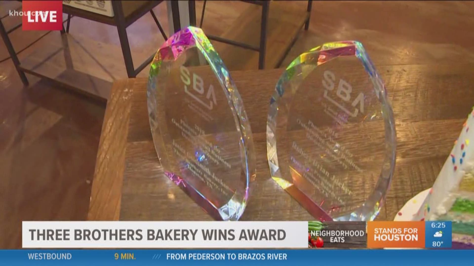 In this morning's Neighborhood Eats one of Houston's oldest bakeries is celebrating a national award. Recently Three Brothers Bakery received the Phoenix Award from the nation's Small Business Administration for the way it handled the Harvey disaster.