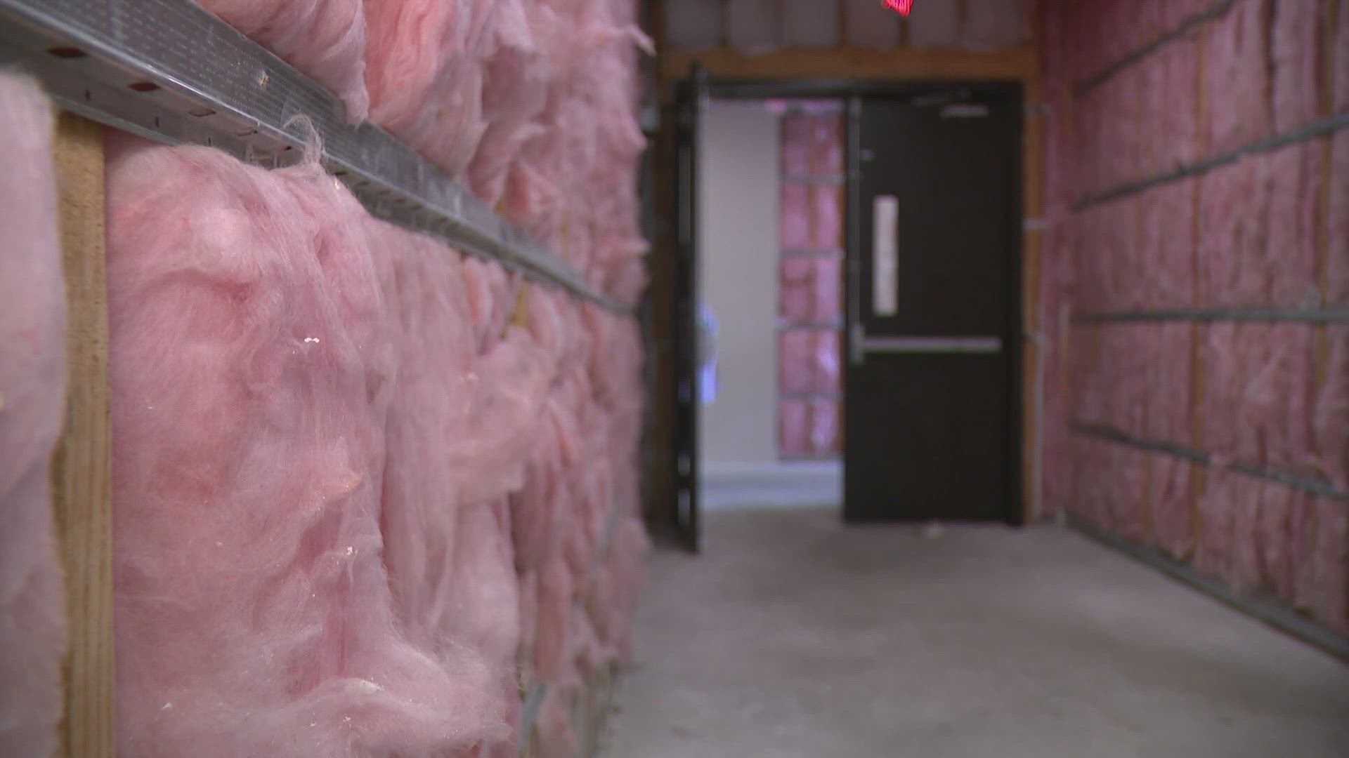 Sheetrock inside the hallways at Jubilee Senior Living was taken down for repairs. Weeks later, residents say no work has been completed.