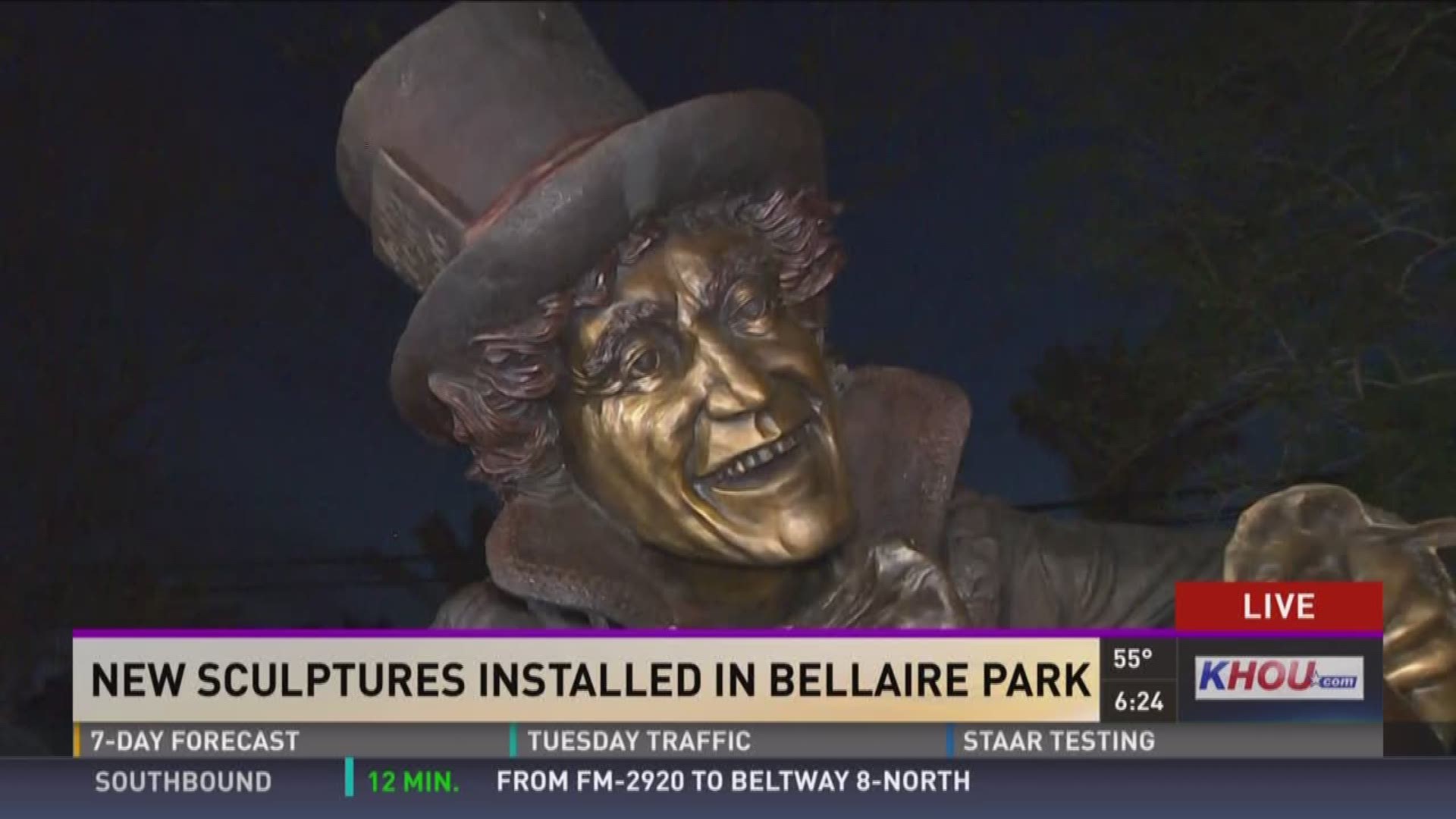 It's a set of Alice in Wonderland sculptures that's perfect for kids. Sherry Williams was live in Bellaire with why this is so important to the community.