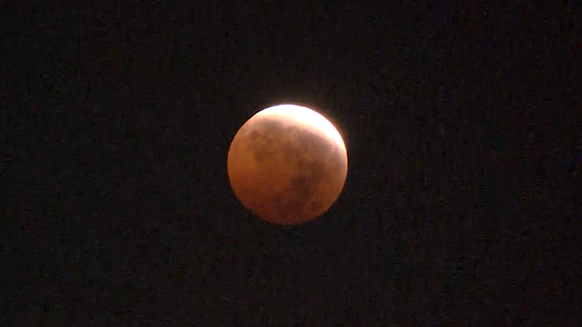 Blood moon lunar eclipse time lapse khou