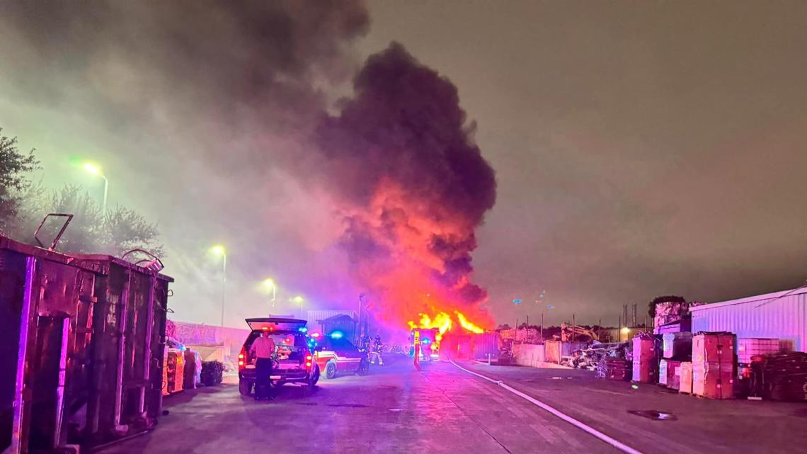 Cy-Fair firefighters respond to fire at recycling plant on FM 529 ...