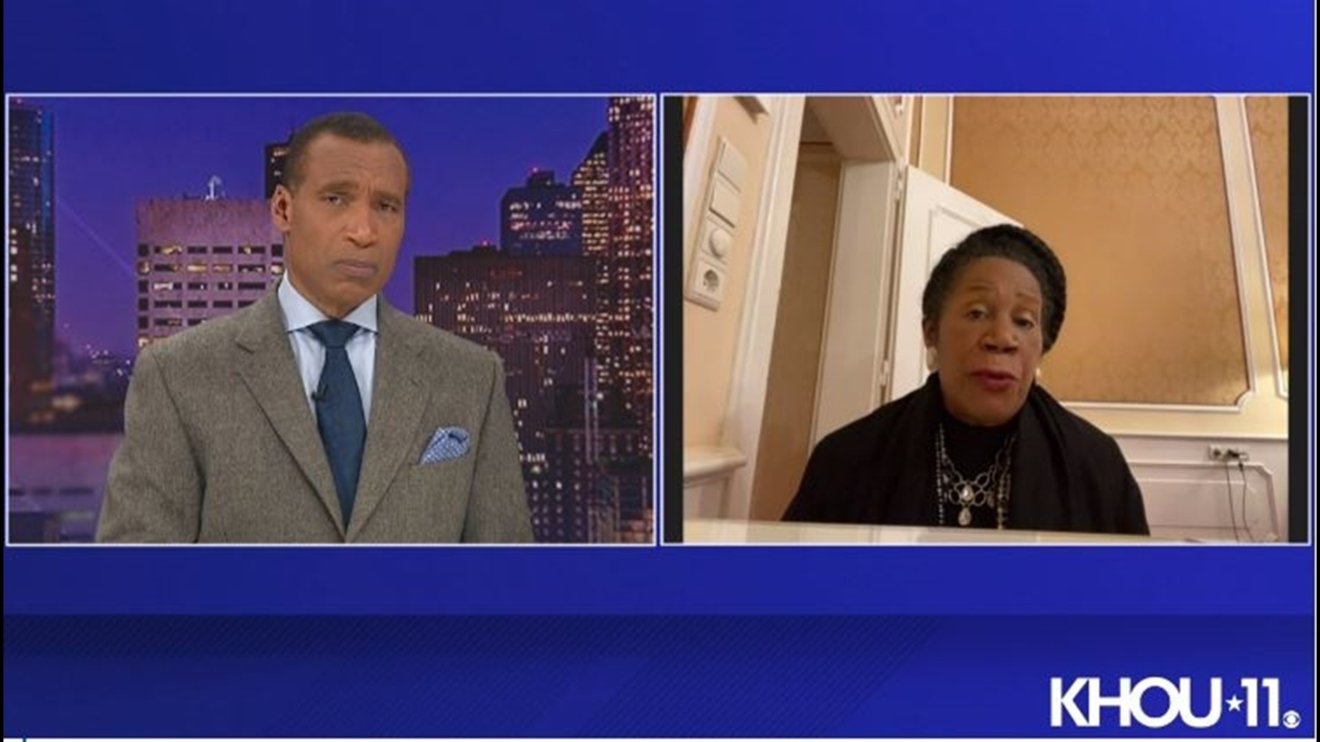 This is the full interview KHOU 11 anchor Len Cannon had with Rep. Sheila Jackson Lee on Thursday, Feb. 24.