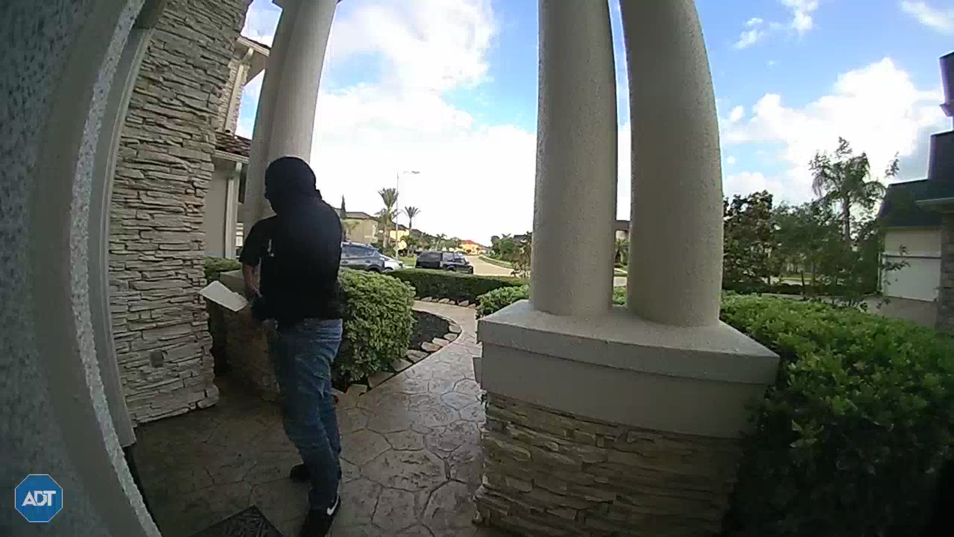 Two masked men in fake DEA shirts tried to get inside a home in Pearland Tuesday night. Police are warning other residents to watch out for them.